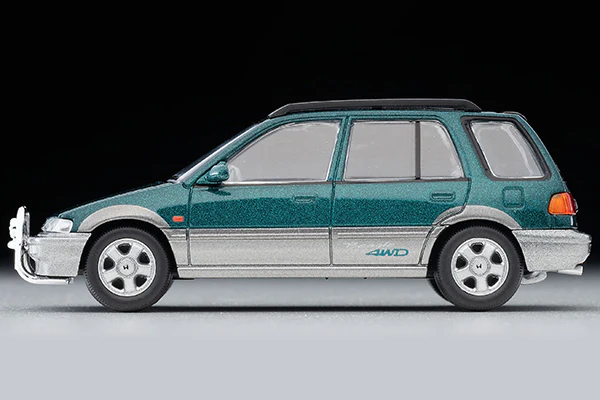 TOMYTEC TLVN 1/64 Honda Civic Shuttle Beagle (green/gray) 1994 LV-N293b - Image 4