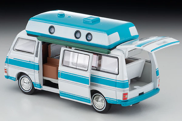 TOMYTEC TLVN 1/64 Nissan CARAVAN Camper White/Sky Blue 1973 LV-N312a - Image 3