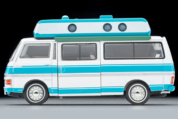 TOMYTEC TLVN 1/64 Nissan CARAVAN Camper White/Sky Blue 1973 LV-N312a - Image 8