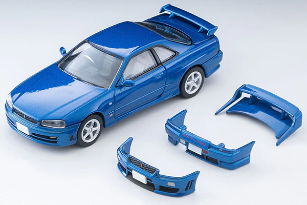 TOMYTEC TLVN 1/64 Nissan Skyline 2-door sports coupe 25GT TURBO with optional parts (blue) 2000 LV-N353b - Image 4