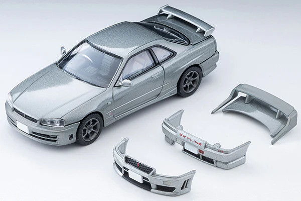 TOMYTEC TLVN 1/64 Nissan Skyline 2-door sports coupe 25GT TURBO with optional parts (silver) 2000 LV-N353a - Image 4