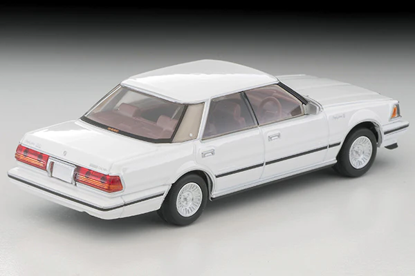 TOMYTEC TLVN 1/64 Toyota Crown Hardtop 3.0 Royal Saloon G (white) 1985 LV-N199c - Image 2