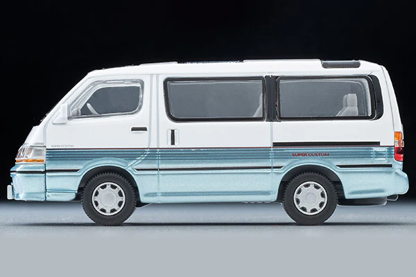 TOMYTEC TLVN 1/64 Toyota Hiace Wagon Super Custom (White / Light Blue) 1990 LV-N208d - Image 4