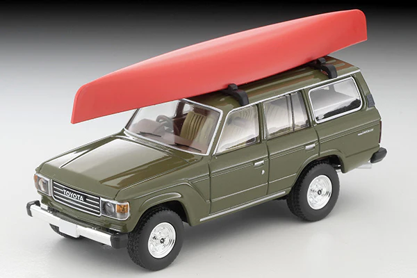 TOMYTEC TLVN 1/64 Toyota Land Cruiser 60 (Olive) Canoe, Figure Included LV-N279e - Image 4