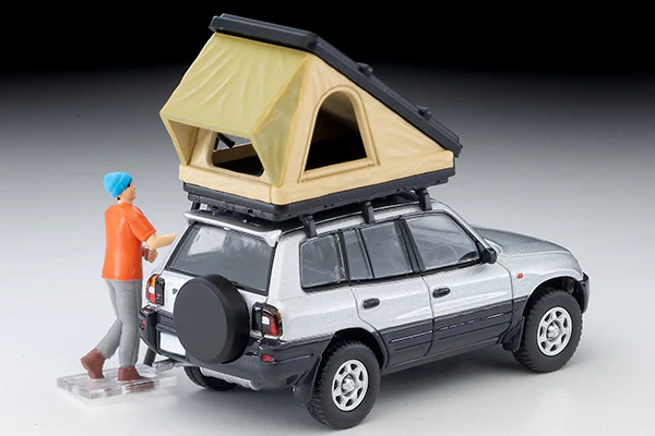 TOMYTEC TLVN 1/64 Toyota RAV4J V (silver) with tent and figure LV-N354c - Image 2
