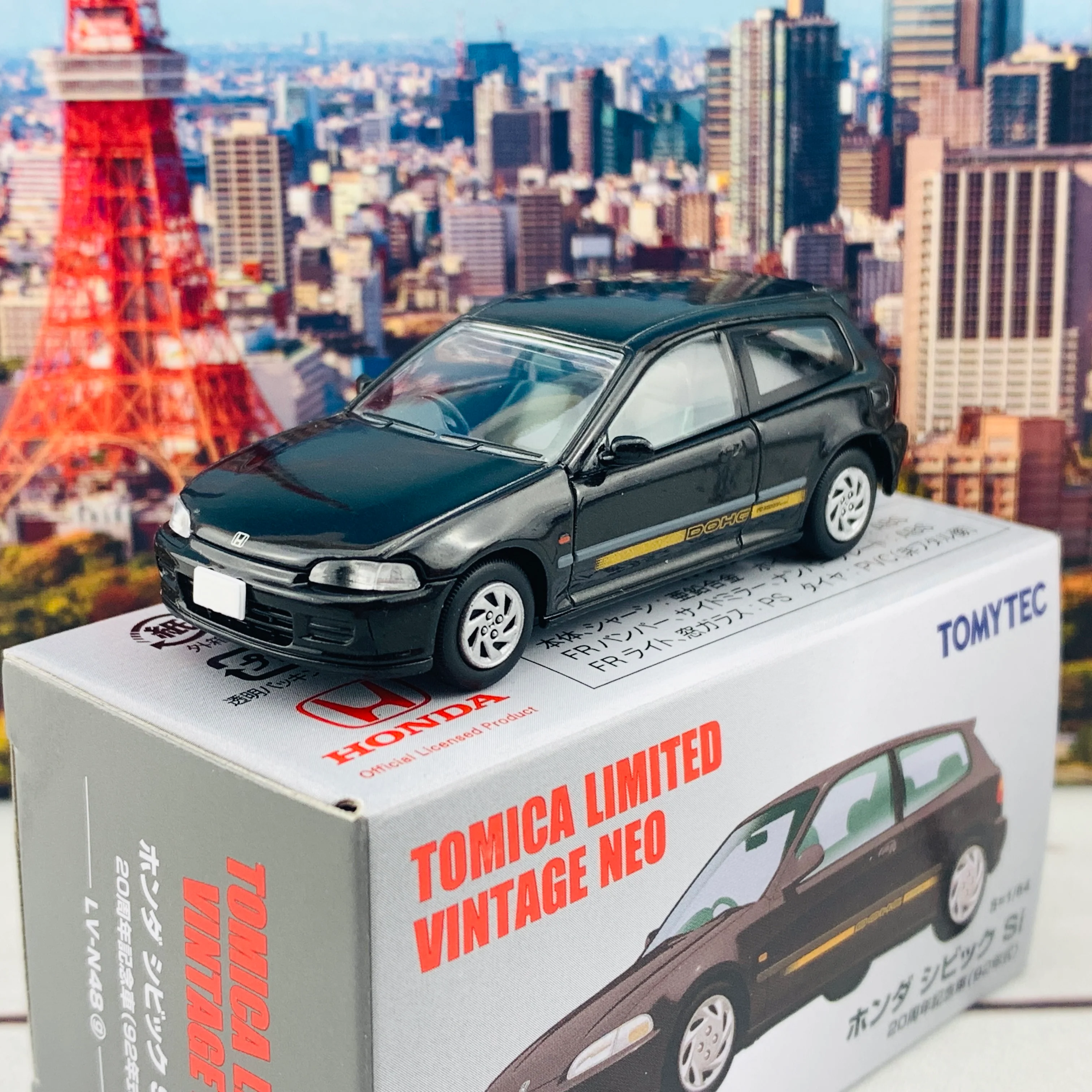 Tomytec Tomica Limited Neo Honda Civic Si 20th Anniversary Car Black LV-N48g - Image 2