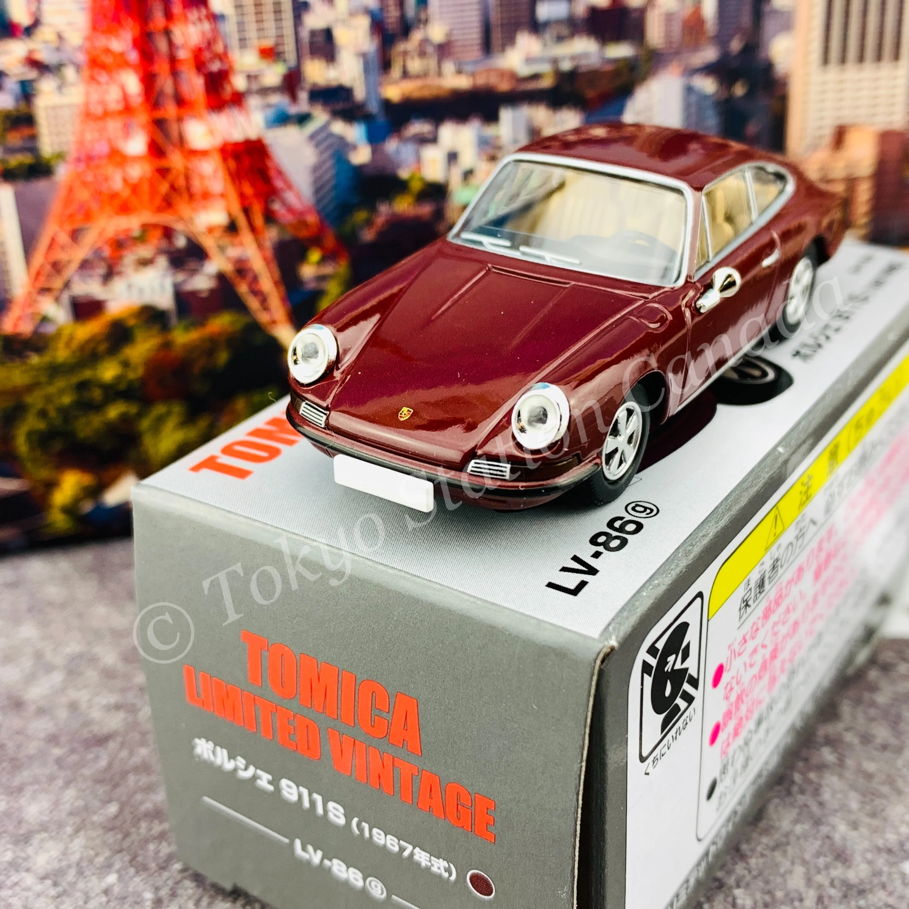 Tomytec Tomica Limited Vintage 1/64 Porsche 911S Maroon LV-86g - Image 2