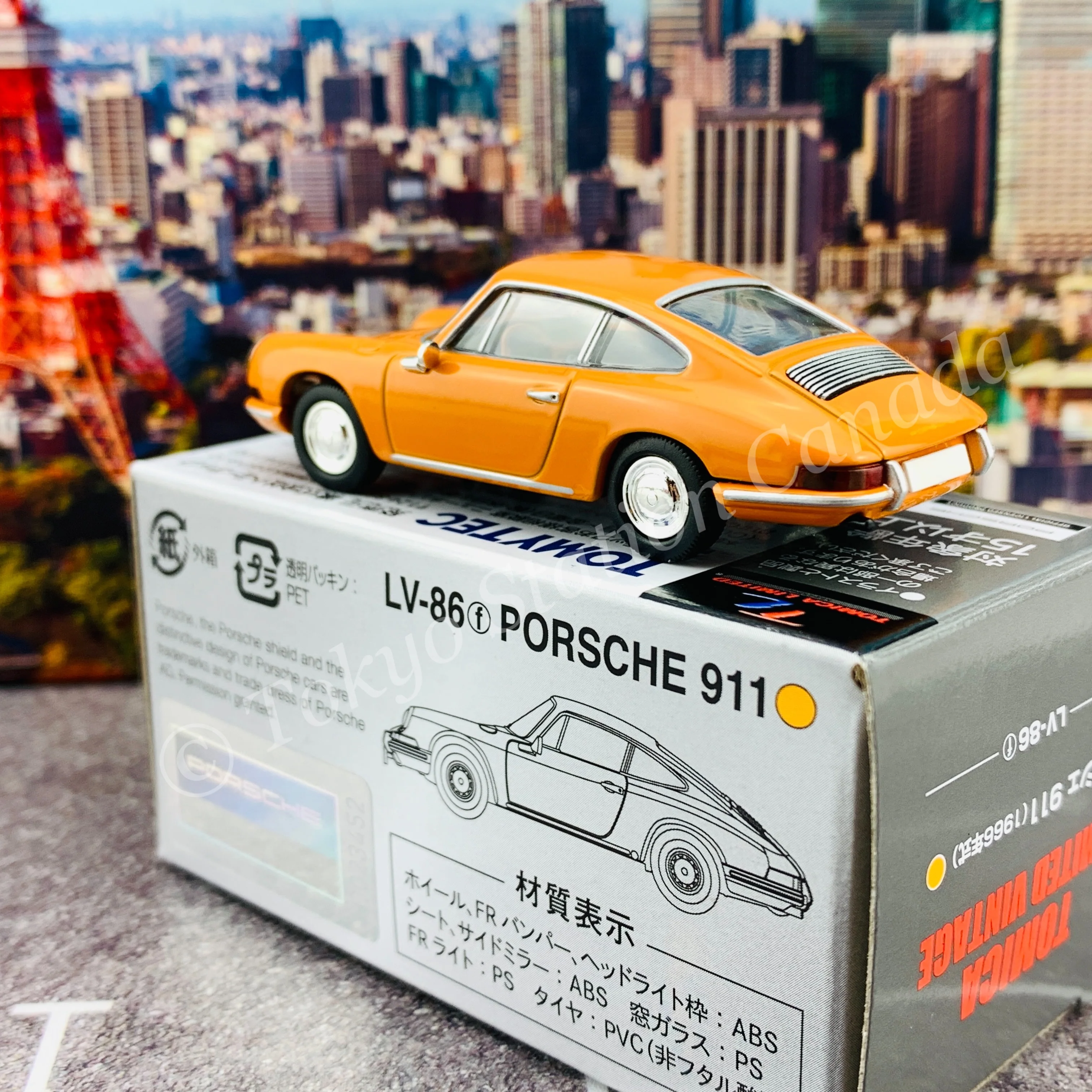 Tomytec Tomica Limited Vintage 1/64 Porsche 911 Yellow LV-86f - Image 4