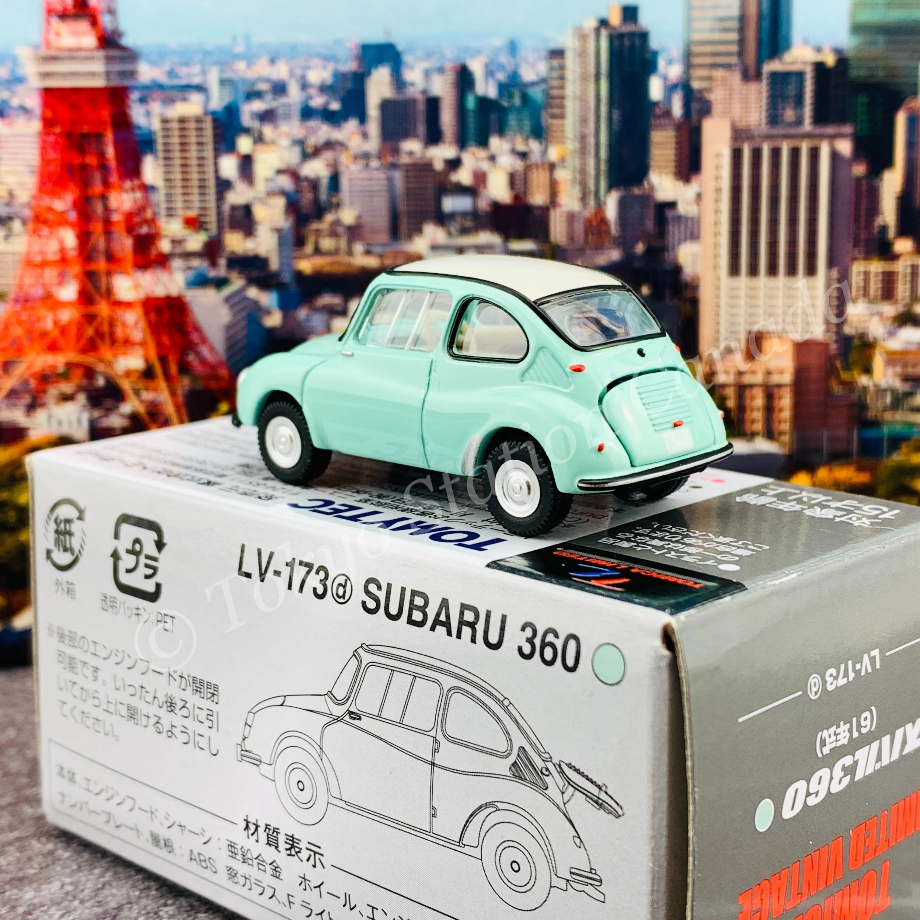 Tomytec Tomica Limited Vintage 1/64 Subaru 360 (Light Green) 1961 model LV-173d - Image 4