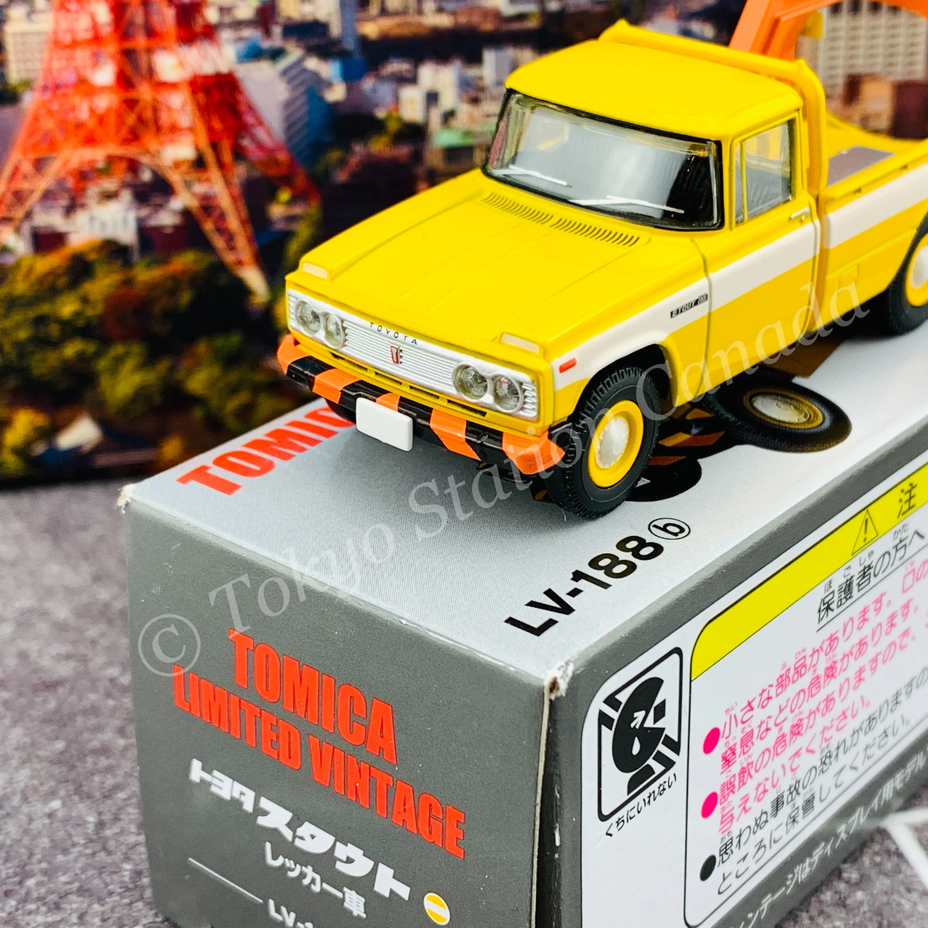 Tomytec Tomica Limited Vintage 1/64 Toyota Stout Wrecker (Yellow) LV-188b - Image 4