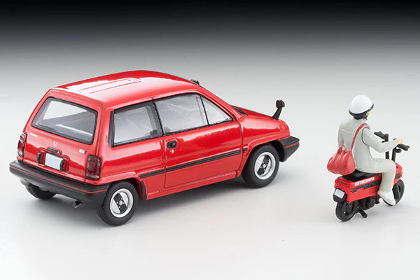 TOMYTEC Tomica Limited Vintage Neo 1/64 Honda City R Red with MOTOCOMPOwith rider figure 1981 LV-N272a - Image 2
