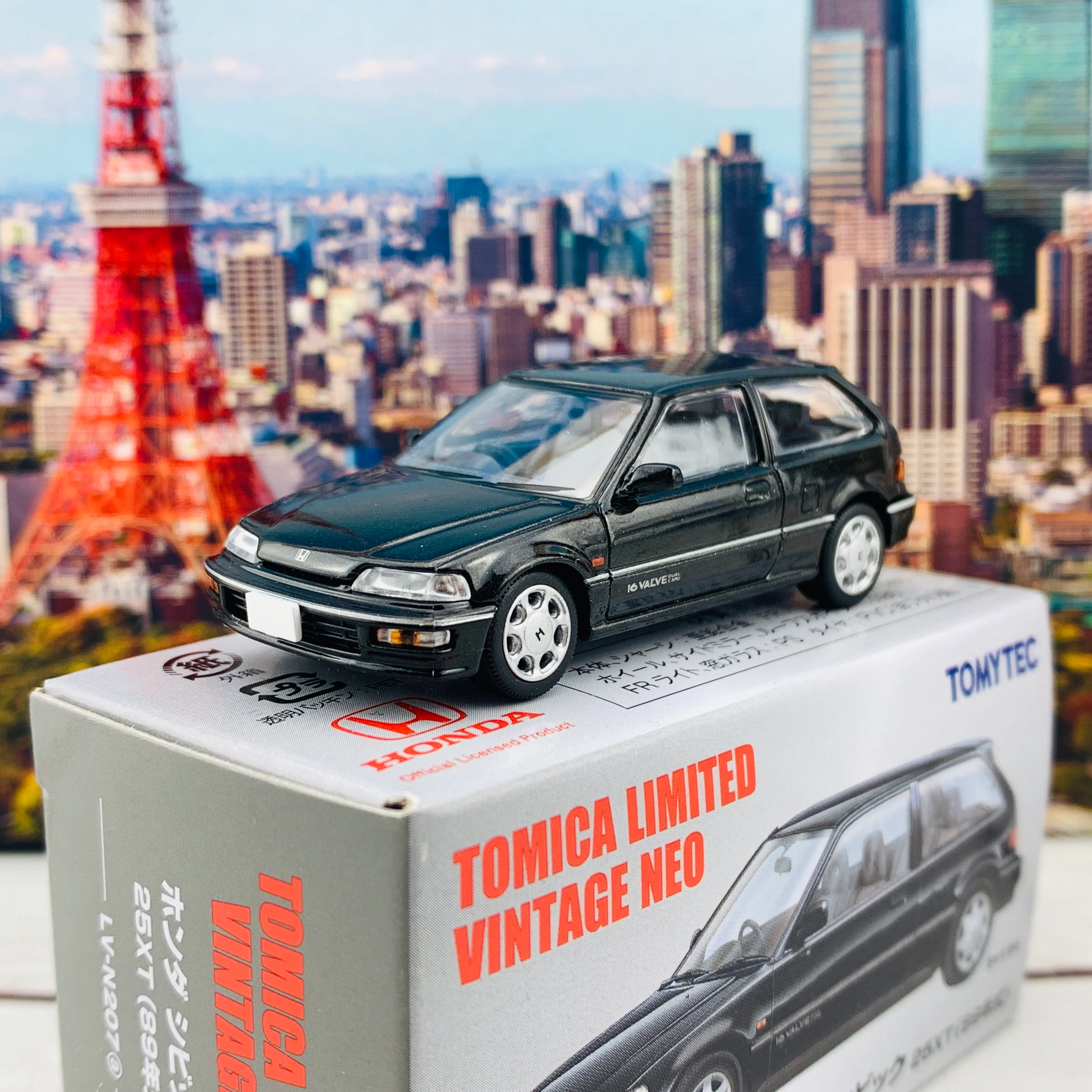 Tomytec Tomica Limited Vintage Neo 1/64 Honda Civic 25XT 1989 Black LV-N207a - Image 2