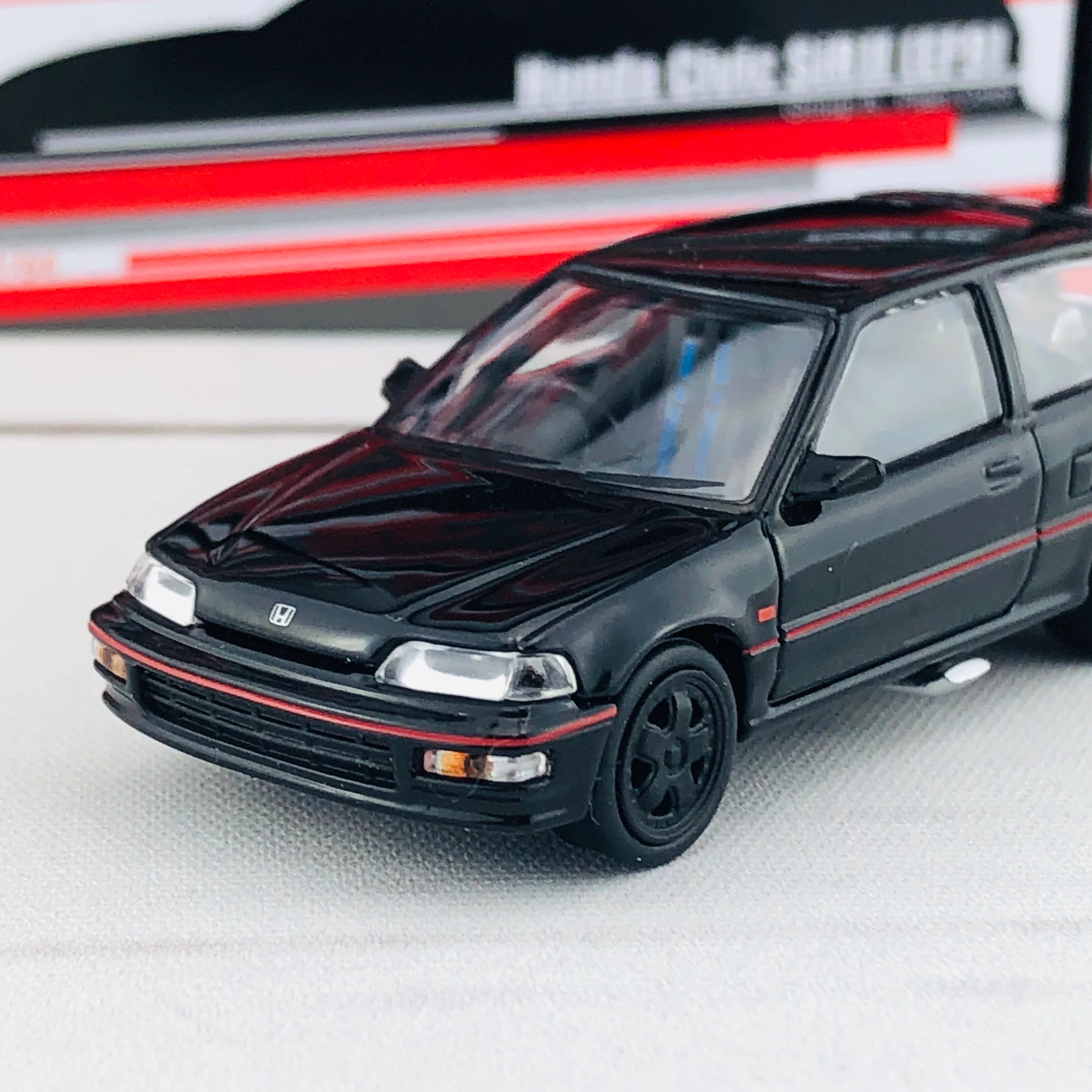 Tomytec Tomica Limited Vintage Neo 1/64 Honda Civic SiR II (EF9) Group A Plain Color Hong Kong Exclusive Black - Image 6