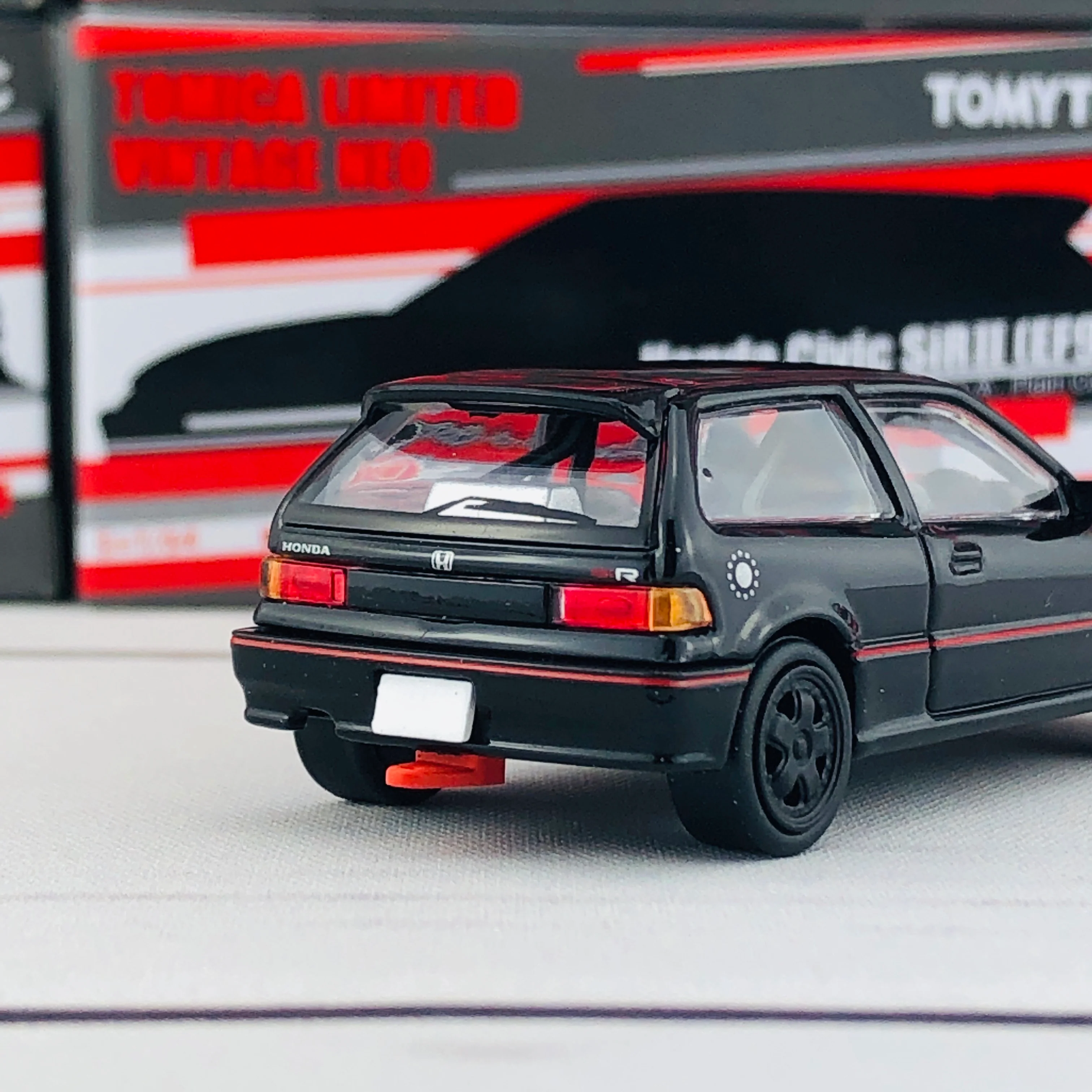 Tomytec Tomica Limited Vintage Neo 1/64 Honda Civic SiR II (EF9) Group A Plain Color Hong Kong Exclusive Black - Image 8