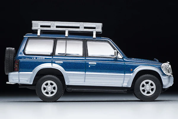 Tomytec Tomica Limited Vintage Neo 1/64 Mitsubishi Pajero Midroof Wide VR with Optional Parts 1994 Blue/Silver LV-N206a - Image 6