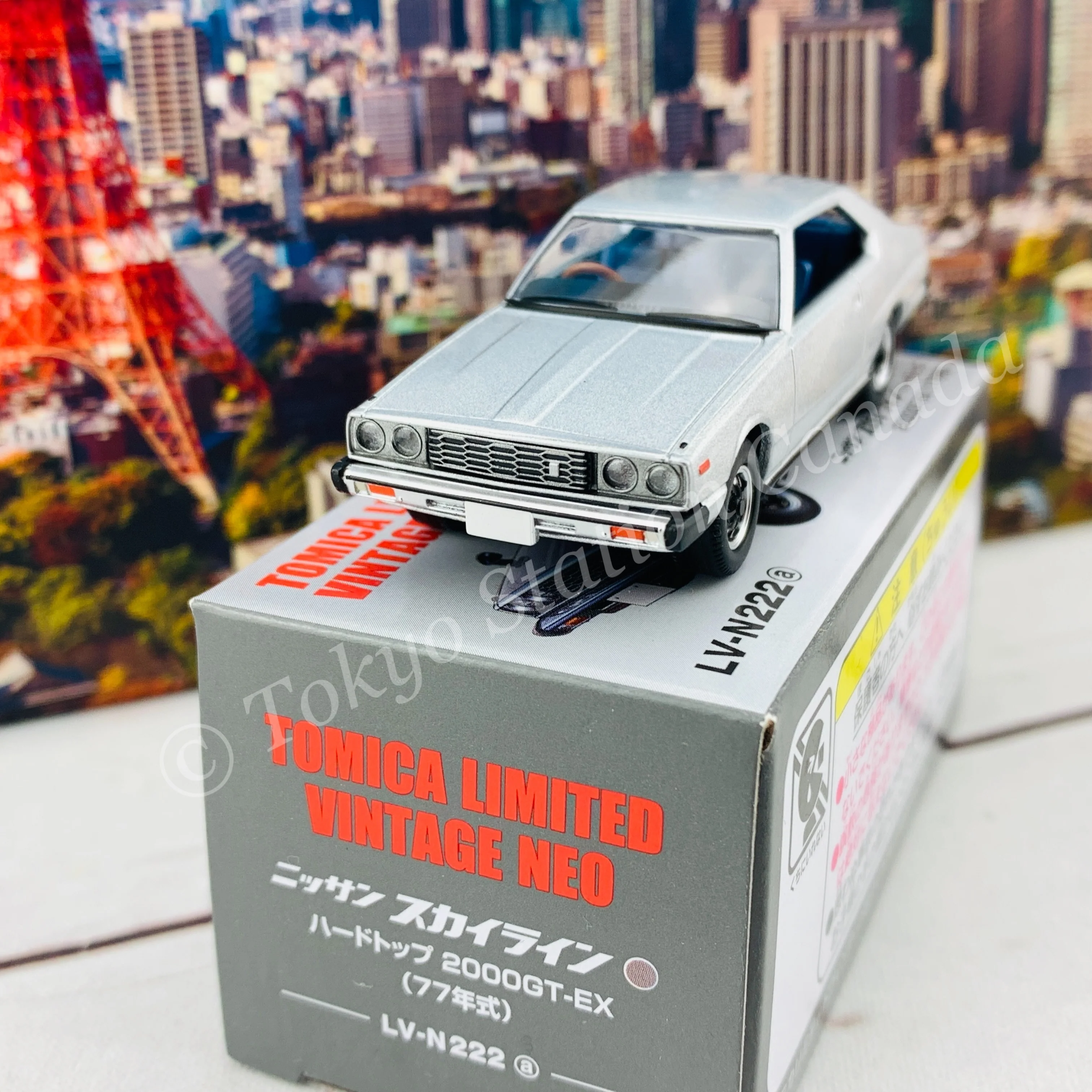 Tomytec Tomica Limited Vintage Neo 1/64 Nissan Skyline Hardtop 2000GT-EX (Silver) 1977 LV-N222a - Image 3