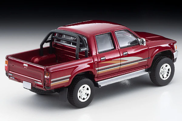 TOMYTEC Tomica Limited Vintage NEO 1/64 Toyota Hilux 4WD Pickup Double Cab SSR (Red) 1991 LV-N256a - Image 5