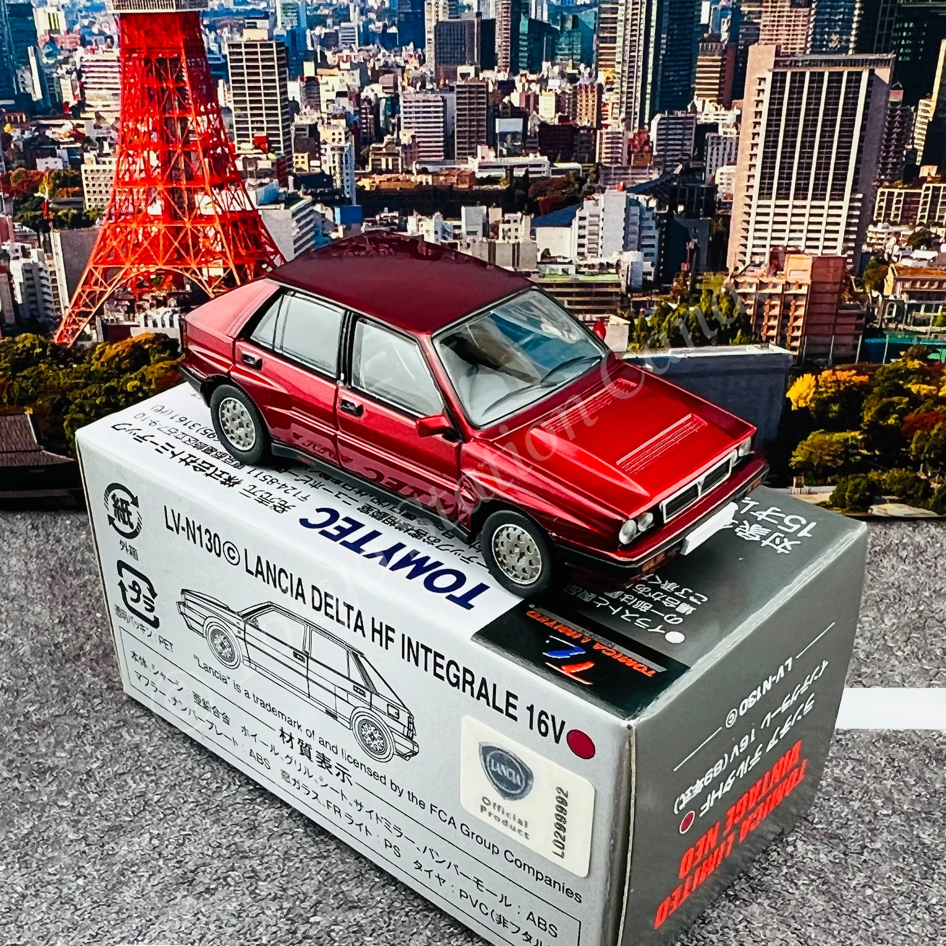 TOMYTEC Tomica Limited Vintage NEO 1/64 Lancia Delta HF Integrale 16V (wine) LV-N130c - Image 3