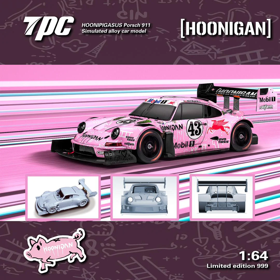 TPC 1/64 Ken Block 1400hp Porsche 911 SVRSR Hoonipigasus Pink #43 - Image 2
