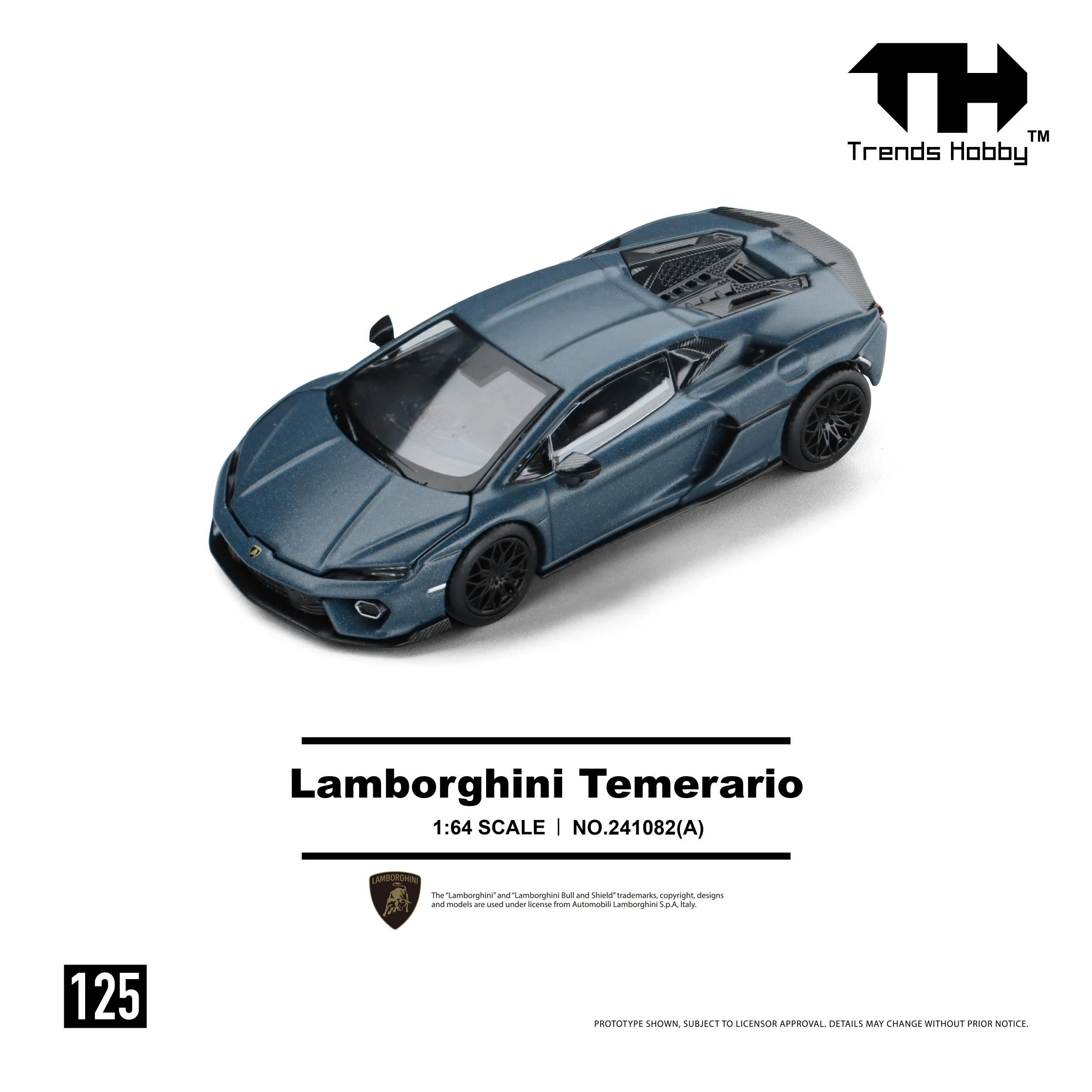 PREORDER Trends Hobby 1/64 Lamborghini Temerario - Matte Blue 241082(A) (Approx. Release Date: Q3 2026 and subject to the manufacturer's final decision) - Image 2
