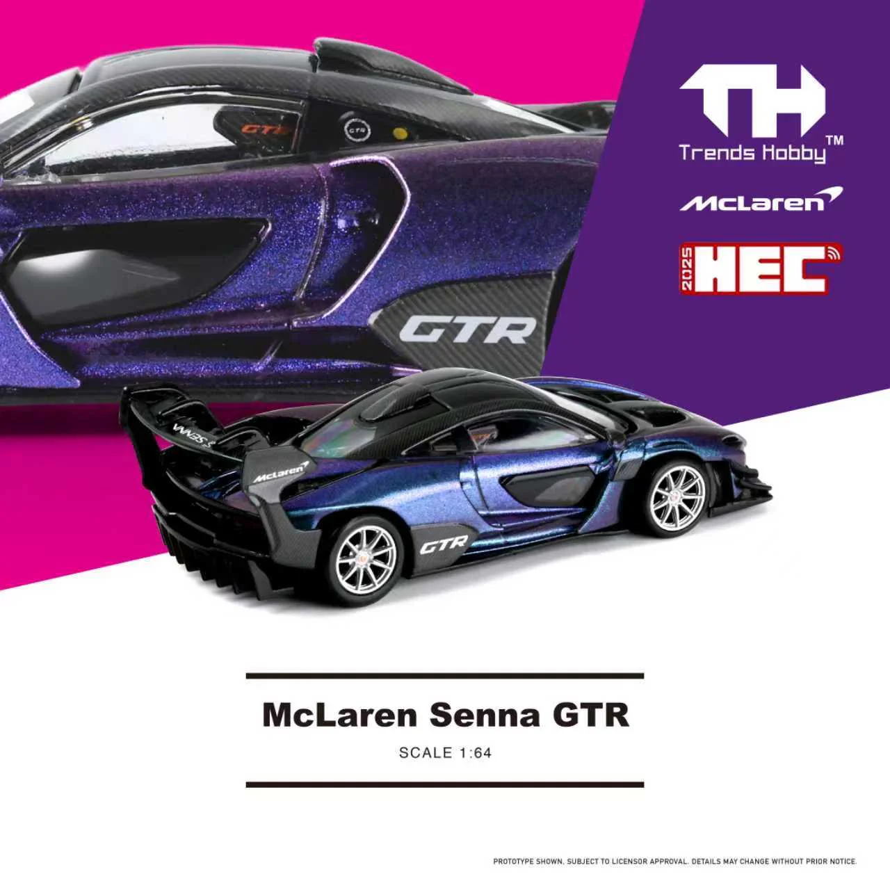 PREORDER Trends Hobby 1/64 McLaren Senna GTR Magic Purple HCFC 2025 Limited Edition 241080J (Approx. Release Date: APRIL 2026 and subject to the manufacturer's final decision) - Image 2