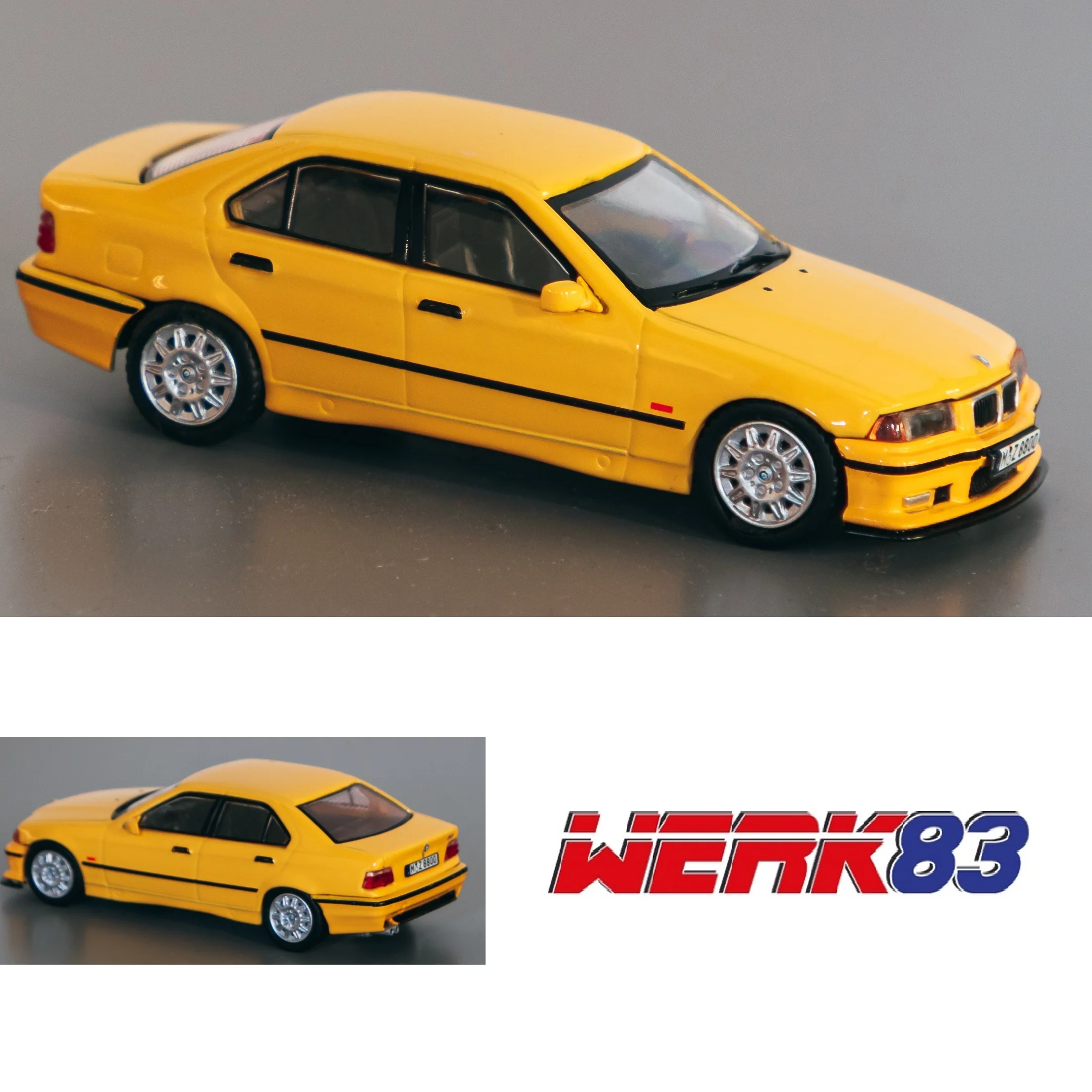 WERK83 1/64 BMW M3 Sedan Yellow WK83-034c - Image 3