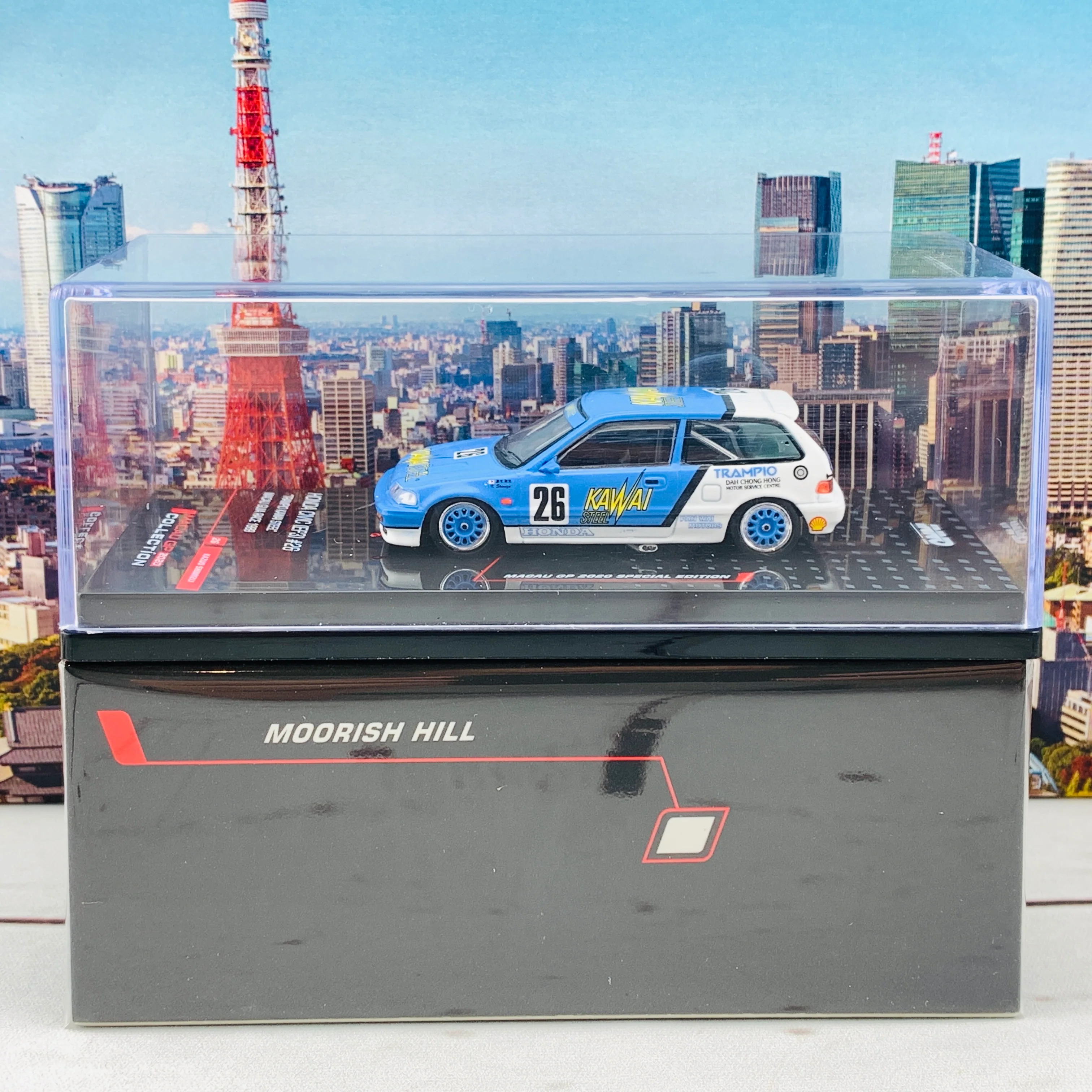 INNO64 MACAU GP 2020 COLLECTION HONDA CIVIC EF3 #26 "TRAMPIO KAWAI STEEL" Macau Guia Race 1989  Kazuo Shimizu IN64-EF3-MGP20KS - Image 6
