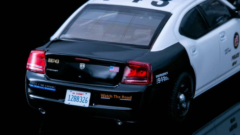 Rollin 1/64 Dodge Charger LX (2008) Black‑White LAPD - Image 3