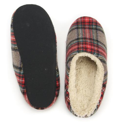 Plaid Soft Slipper - Red/Grey - Image 2