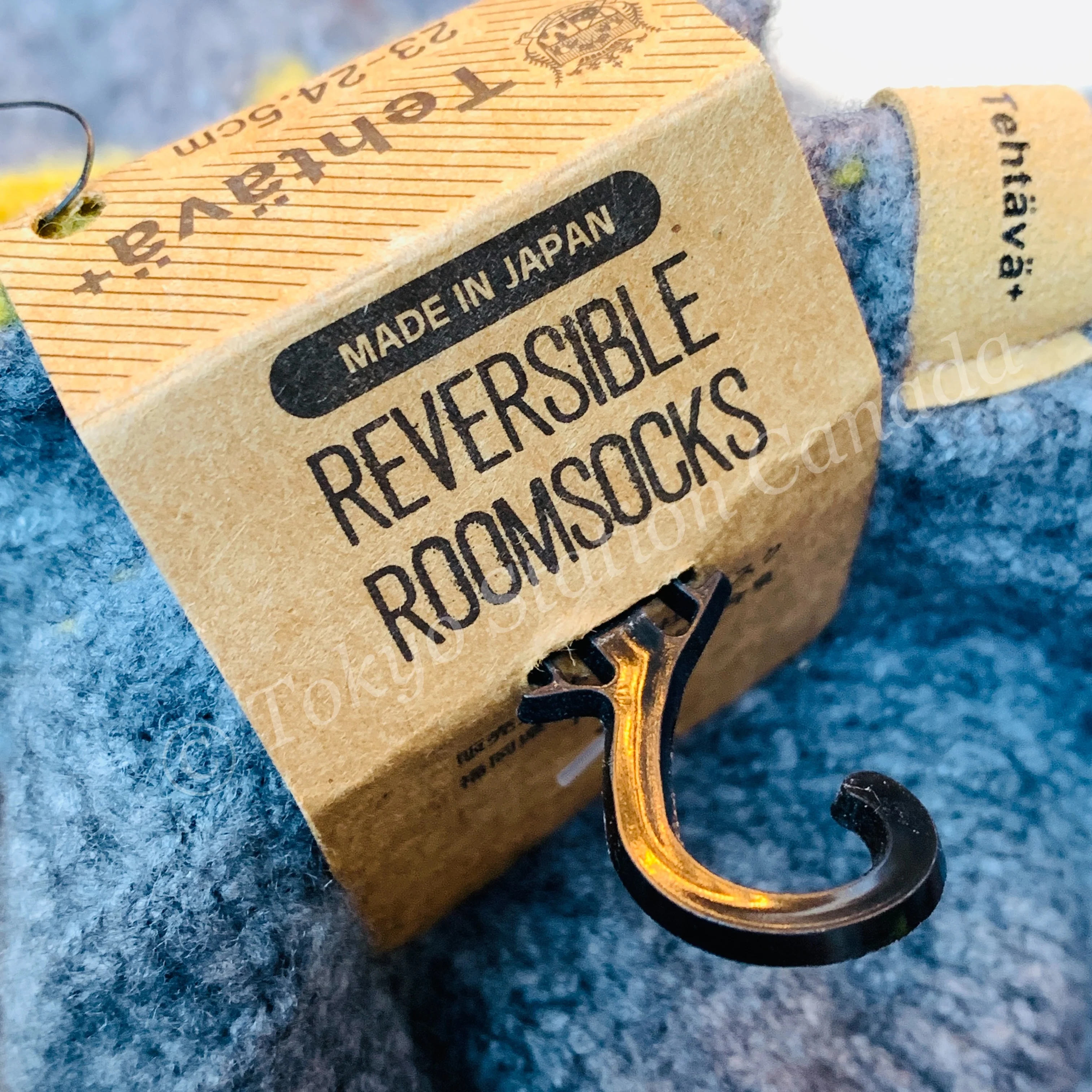 Tehtava Reversible Roomsocks - Grey (Made in Japan) 0022TET094 - Image 3