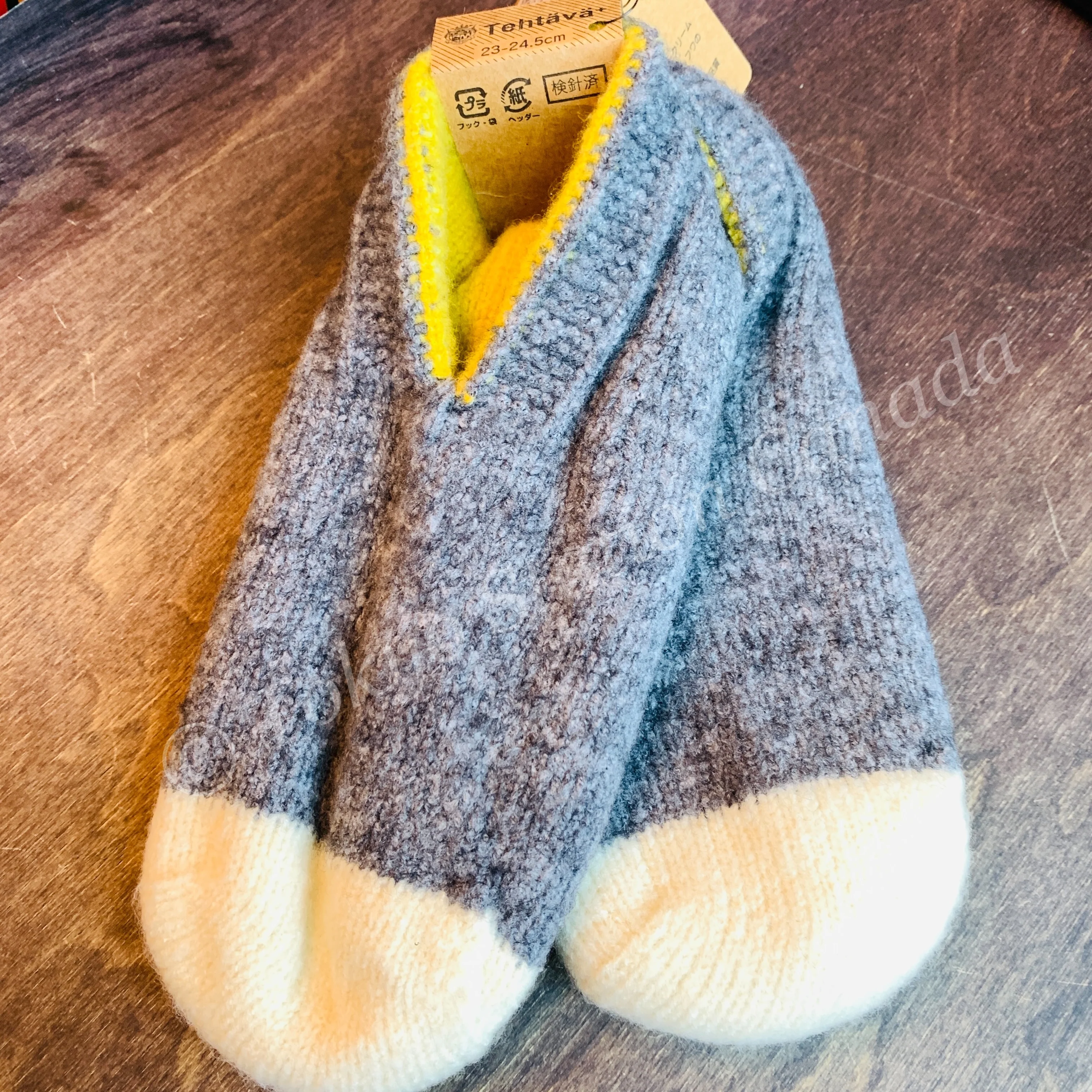 Tehtava Reversible Roomsocks - Grey (Made in Japan) 0022TET094 - Image 4