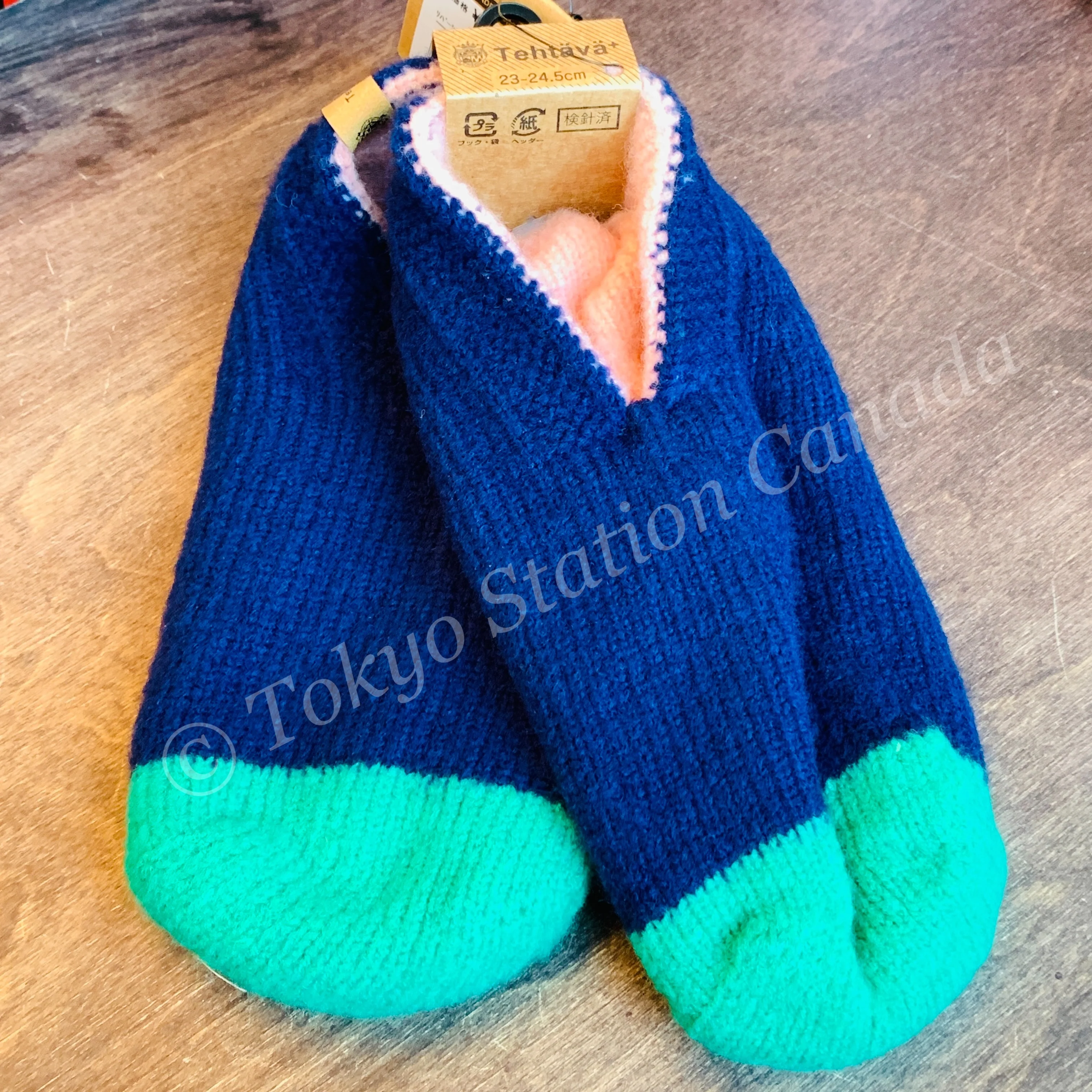 Tehtava Reversible Roomsocks - Navy Blue (Made in Japan) 0022TET092 - Image 3
