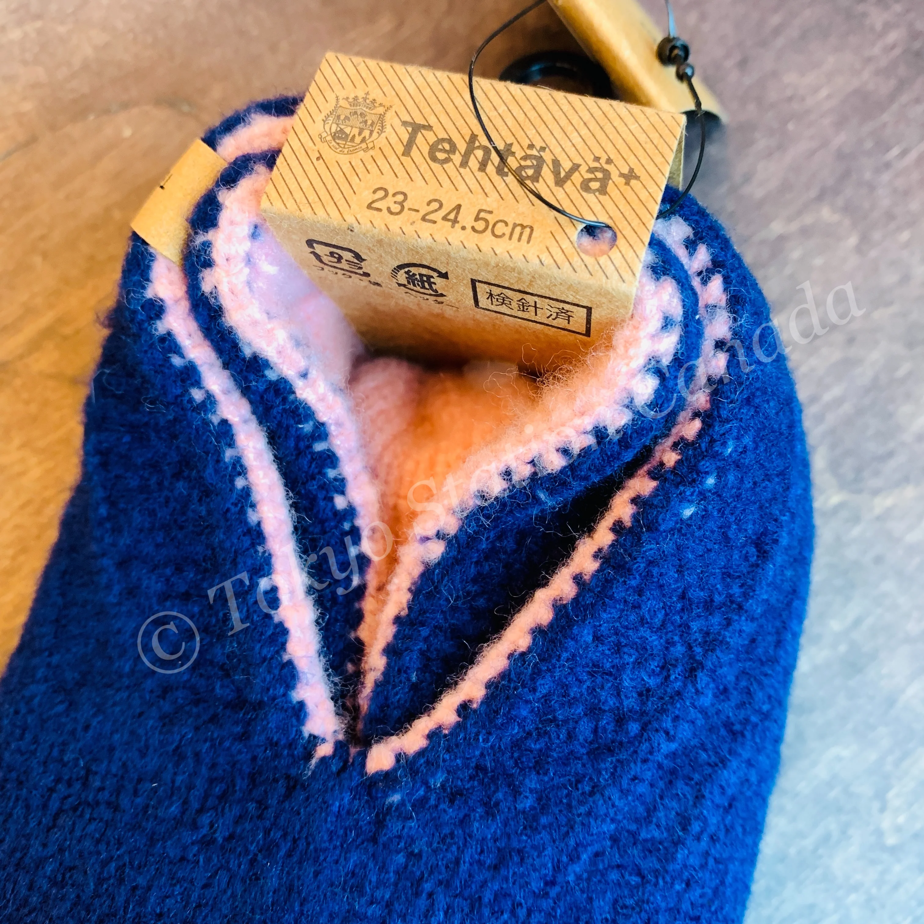 Tehtava Reversible Roomsocks - Navy Blue (Made in Japan) 0022TET092 - Image 4