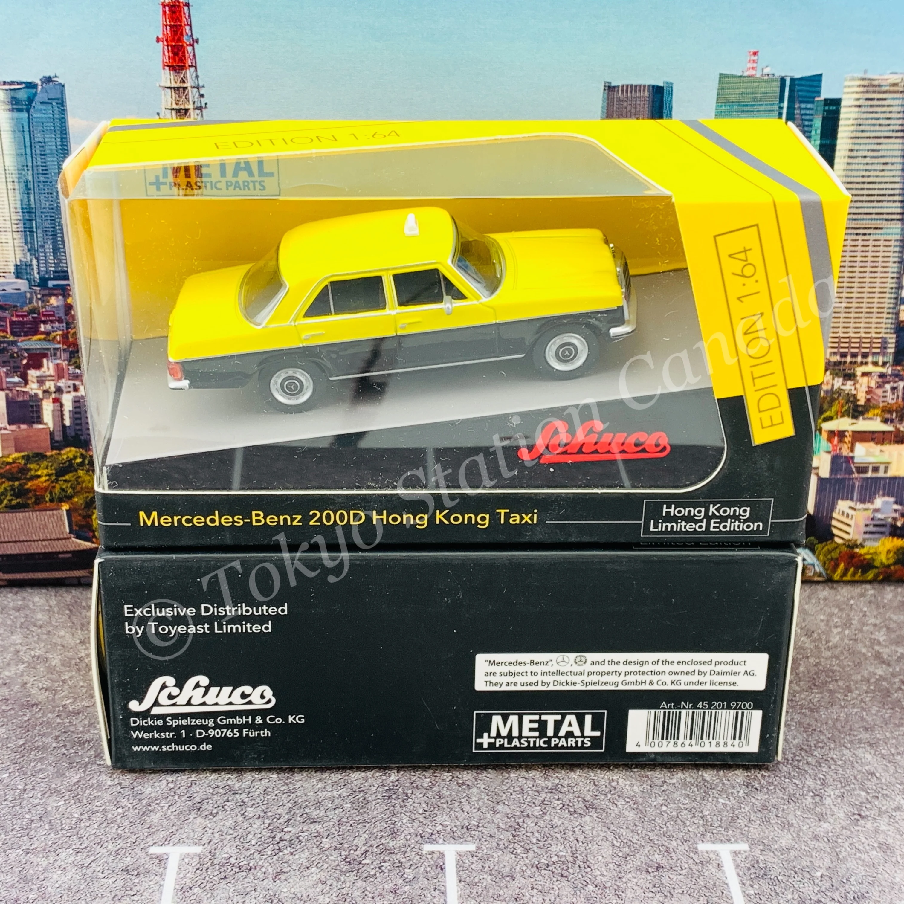 Schuco 1/64 Mercedes-Benz 200D Hong Kong Taxi (Hong Kong Limited Edition) 452019700 - Image 5