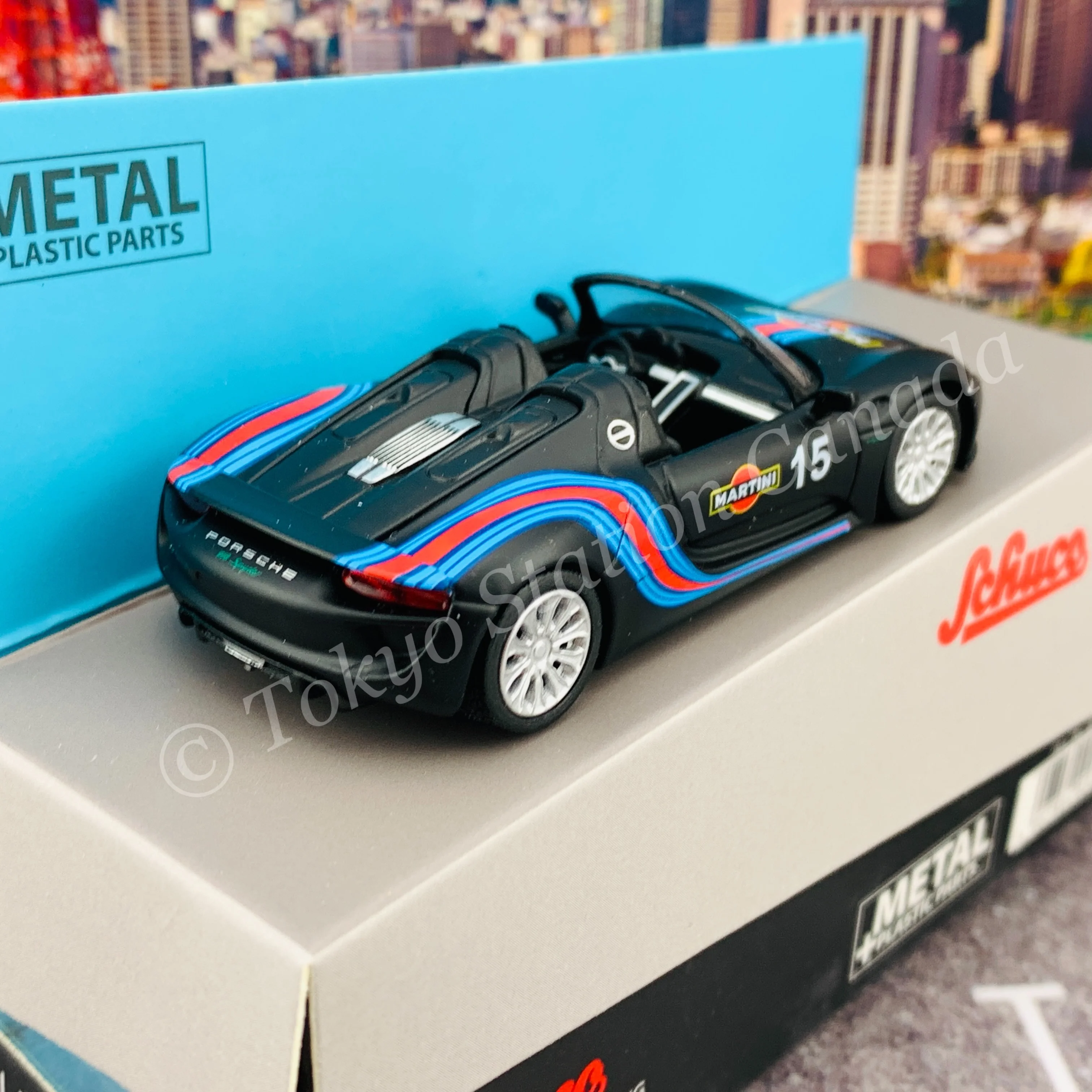 Schuco 1/64 Porsche 918 Spyder Martini Black  Hong Kong Limited Edition  452021000 - Image 3