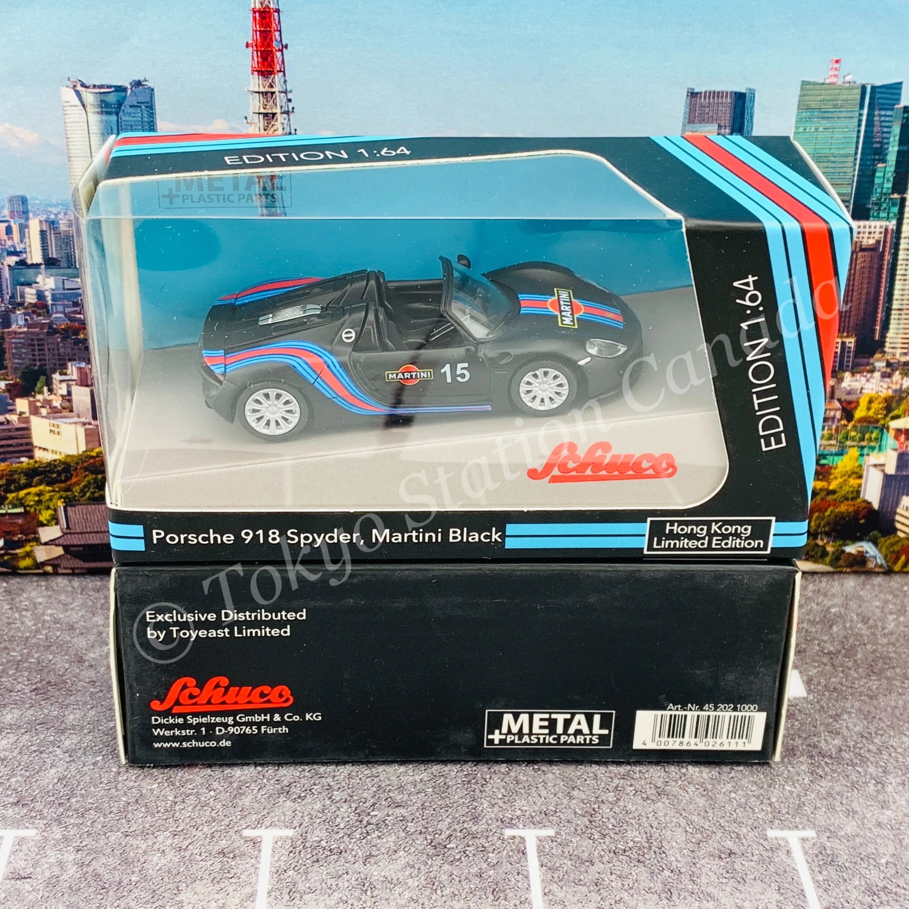 Schuco 1/64 Porsche 918 Spyder Martini Black  Hong Kong Limited Edition  452021000 - Image 5