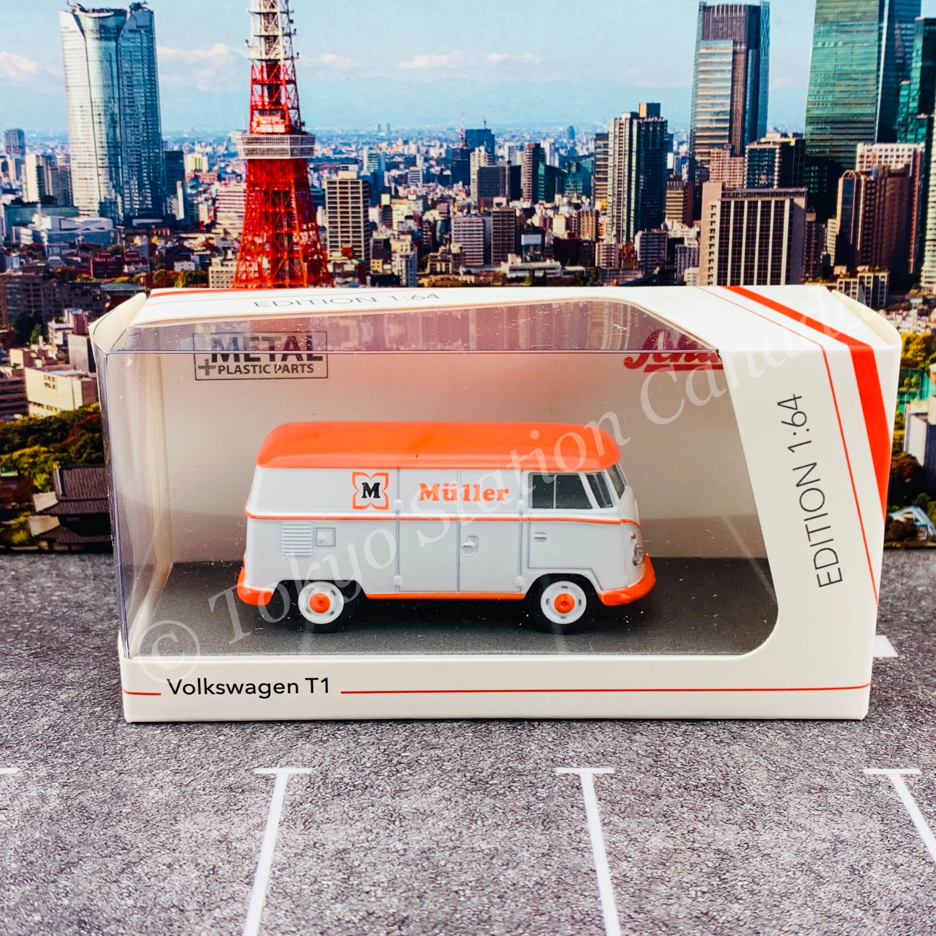 Schuco 1/64 Volkswagen T1 Kasten Muller 452030500 - Image 6