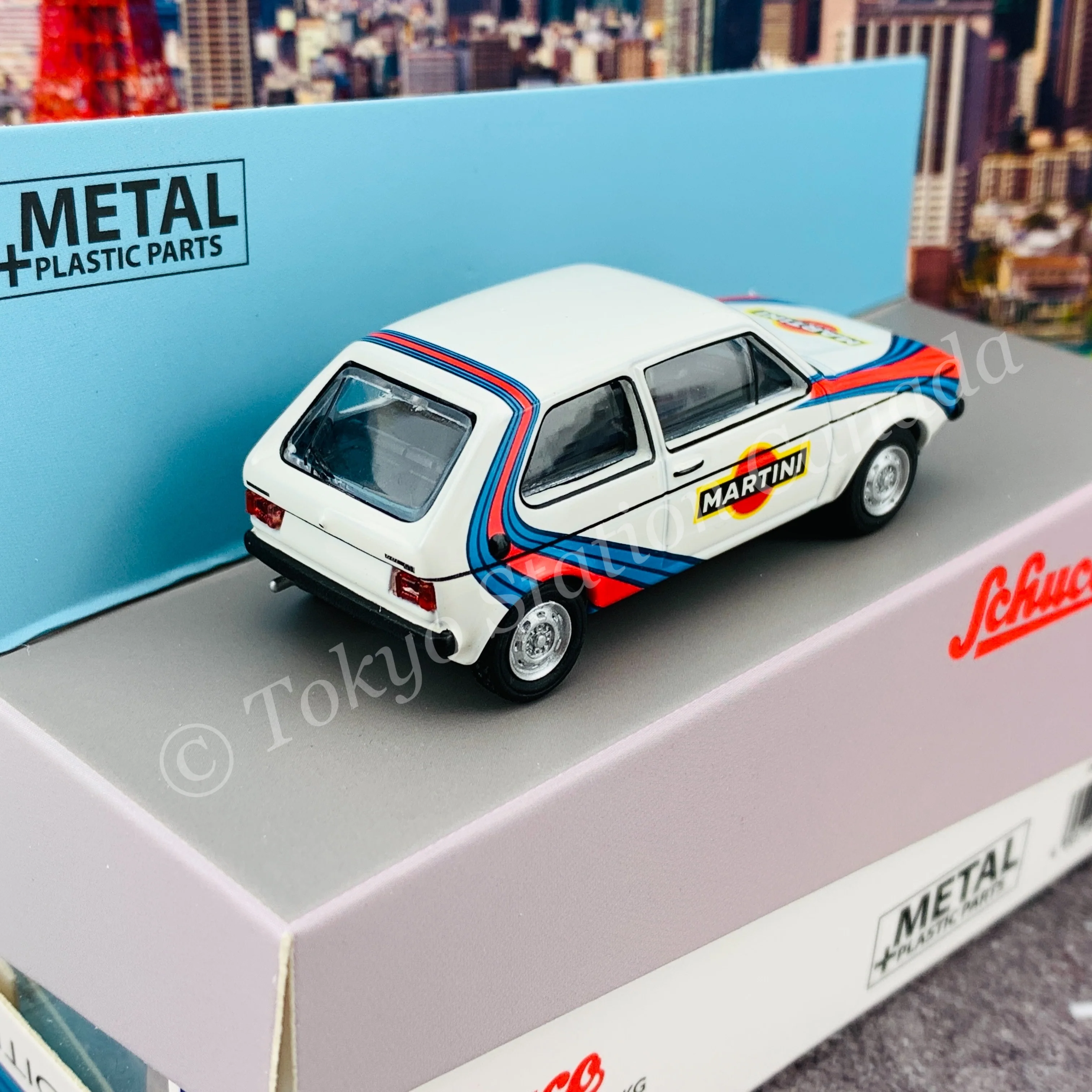 Schuco 1/64 VW Golf I Martini White Toyeast Ltd. Exclusive 452021400 - Image 4