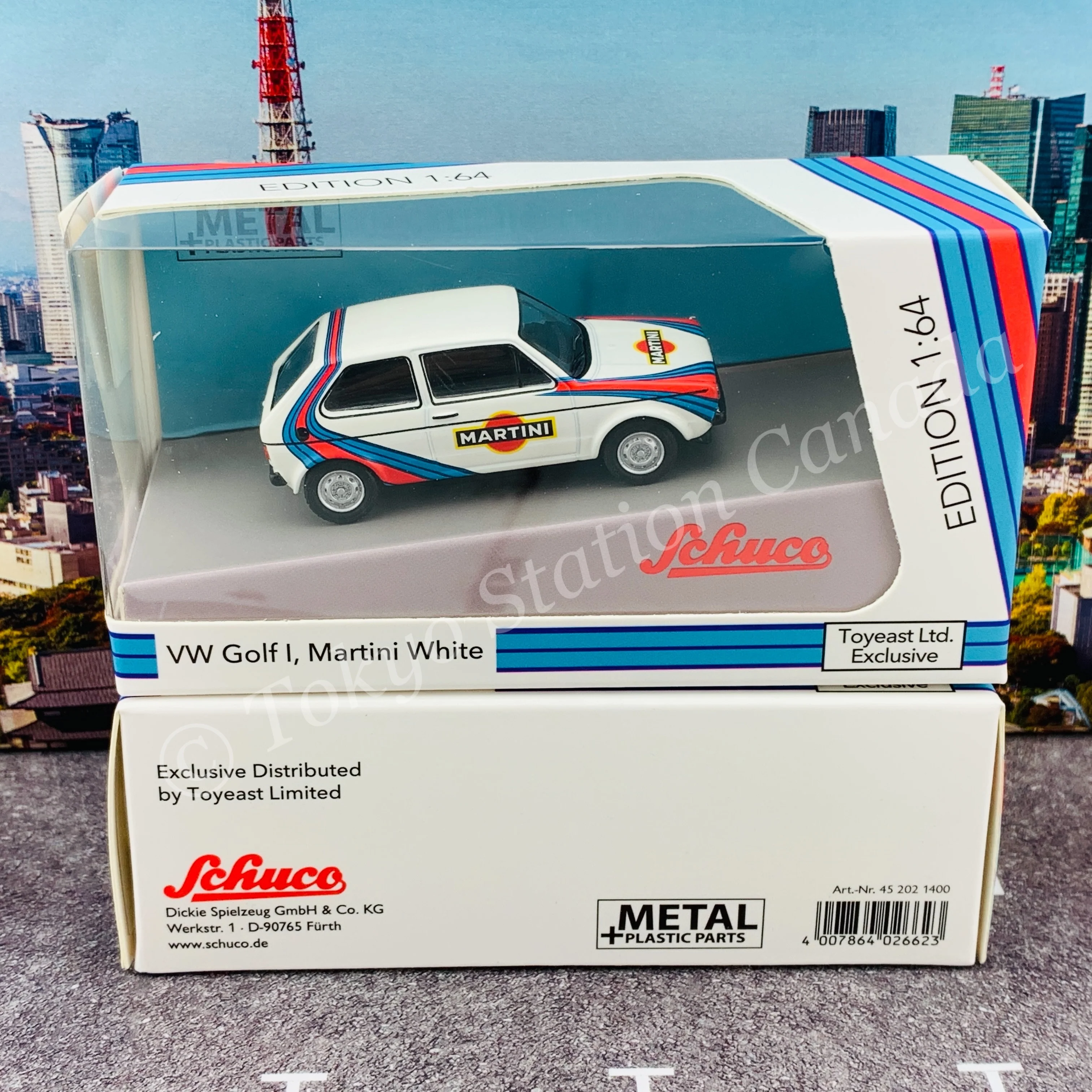 Schuco 1/64 VW Golf I Martini White Toyeast Ltd. Exclusive 452021400 - Image 5
