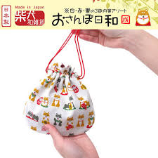 Shiba Inu おさんぽ日和 Drawstring Bag 303-700 Small White (MADE IN JAPAN) - Image 4