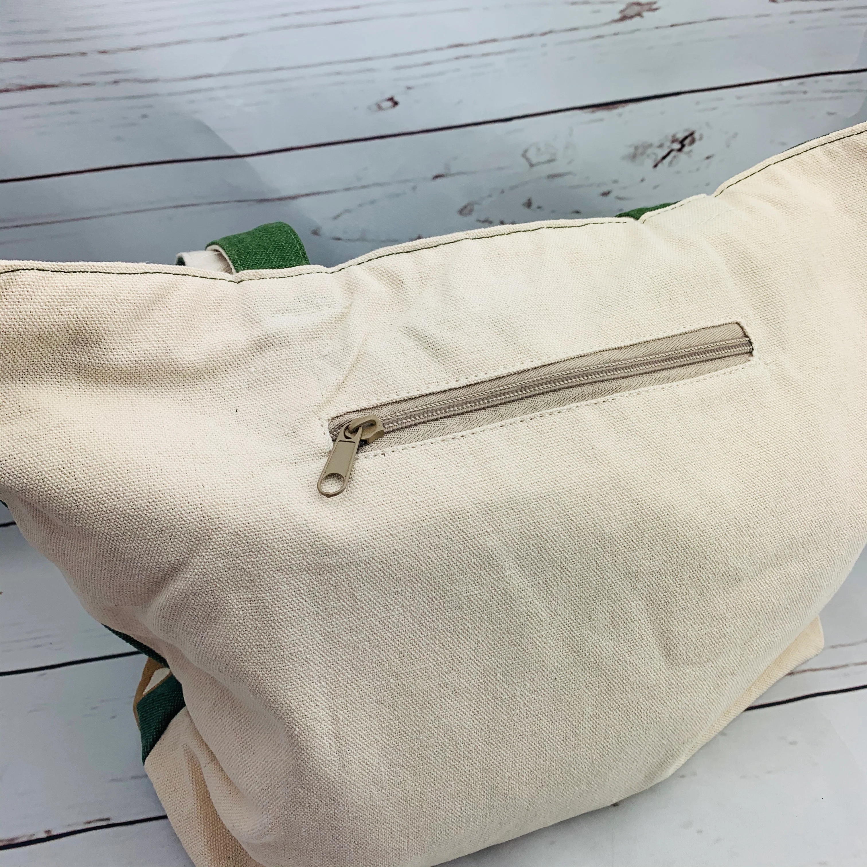 Shiba Inu Green Tote Bag with Zipper by Mintinn 25013 - Image 2