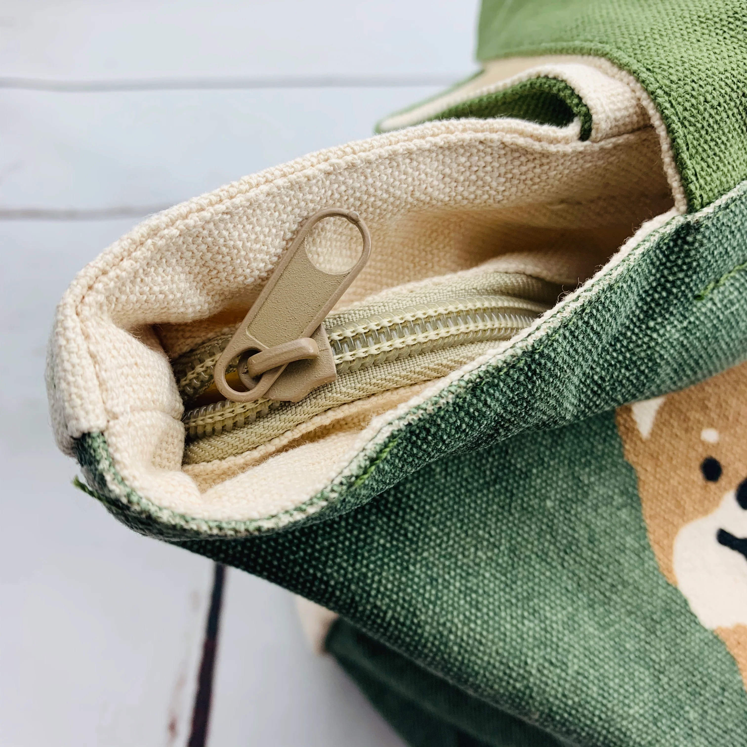 Shiba Inu Green "Called Me" Mini Tote Bag with Zipper by Mintinn 23016 - Image 2