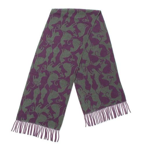 Cat Pattern Scarf  - Lilac - Image 2