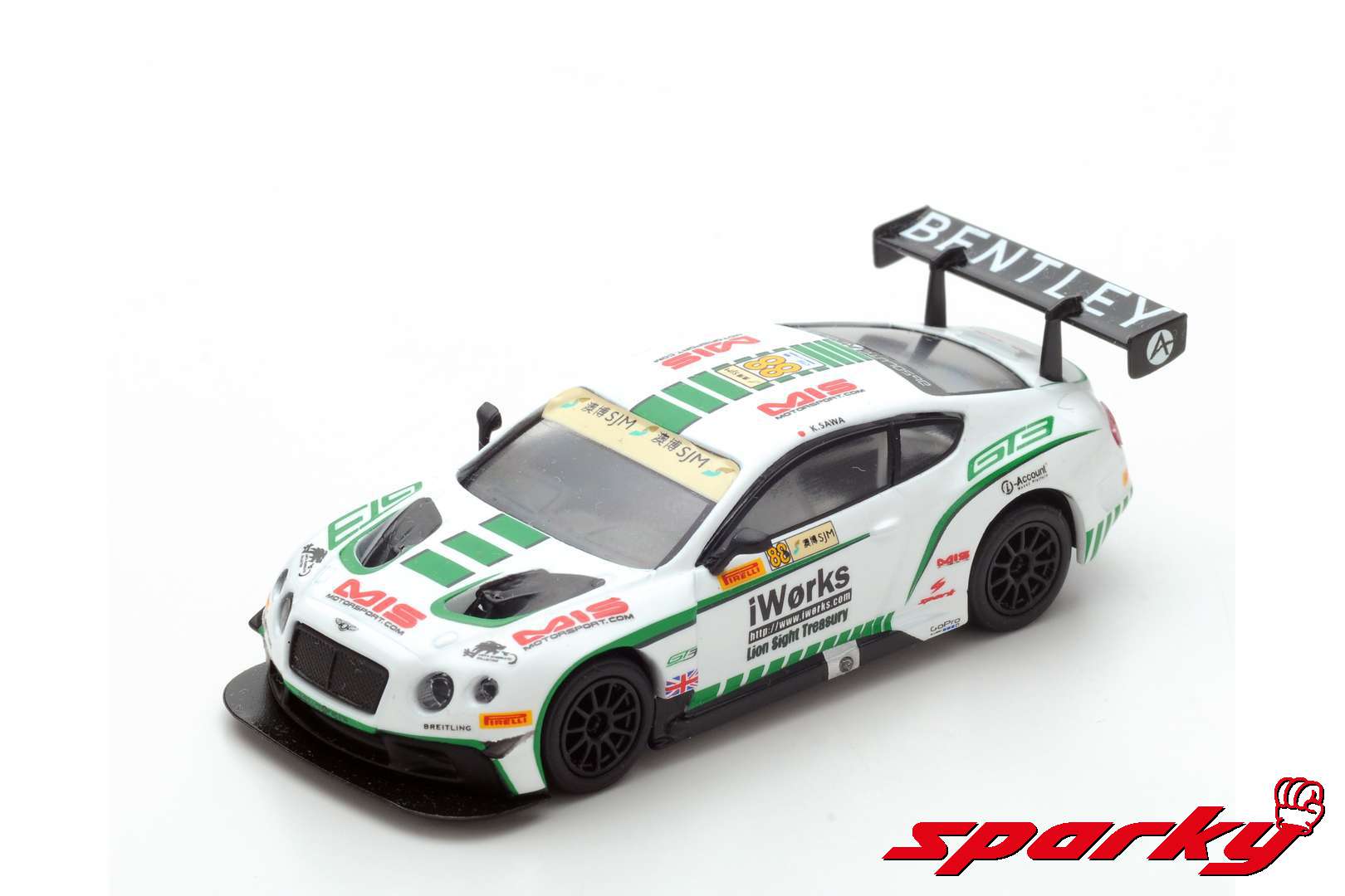 Sparky 1/64 BENTLEY CONTINENTAL GT3 NO.88 MACAU GP FIA GT WORLD CUP 2015 BENTLEY TEAM ABSOLUTE KEITA SAWA Y103 - Image 5