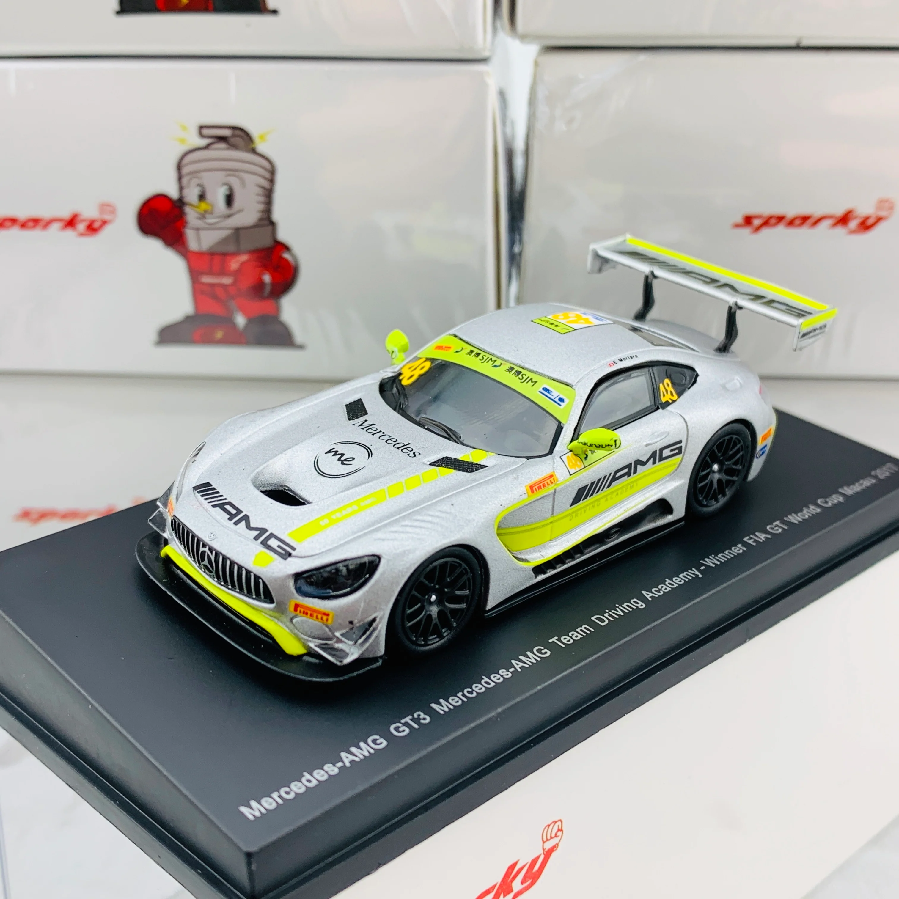 Sparky 1/64 Mercedes-AMG GT3 Mercedes-AMG Team Driving Academy - Winner FIA GT World Cup Macau 2017 Edoardo Mortara Y157 - Image 2