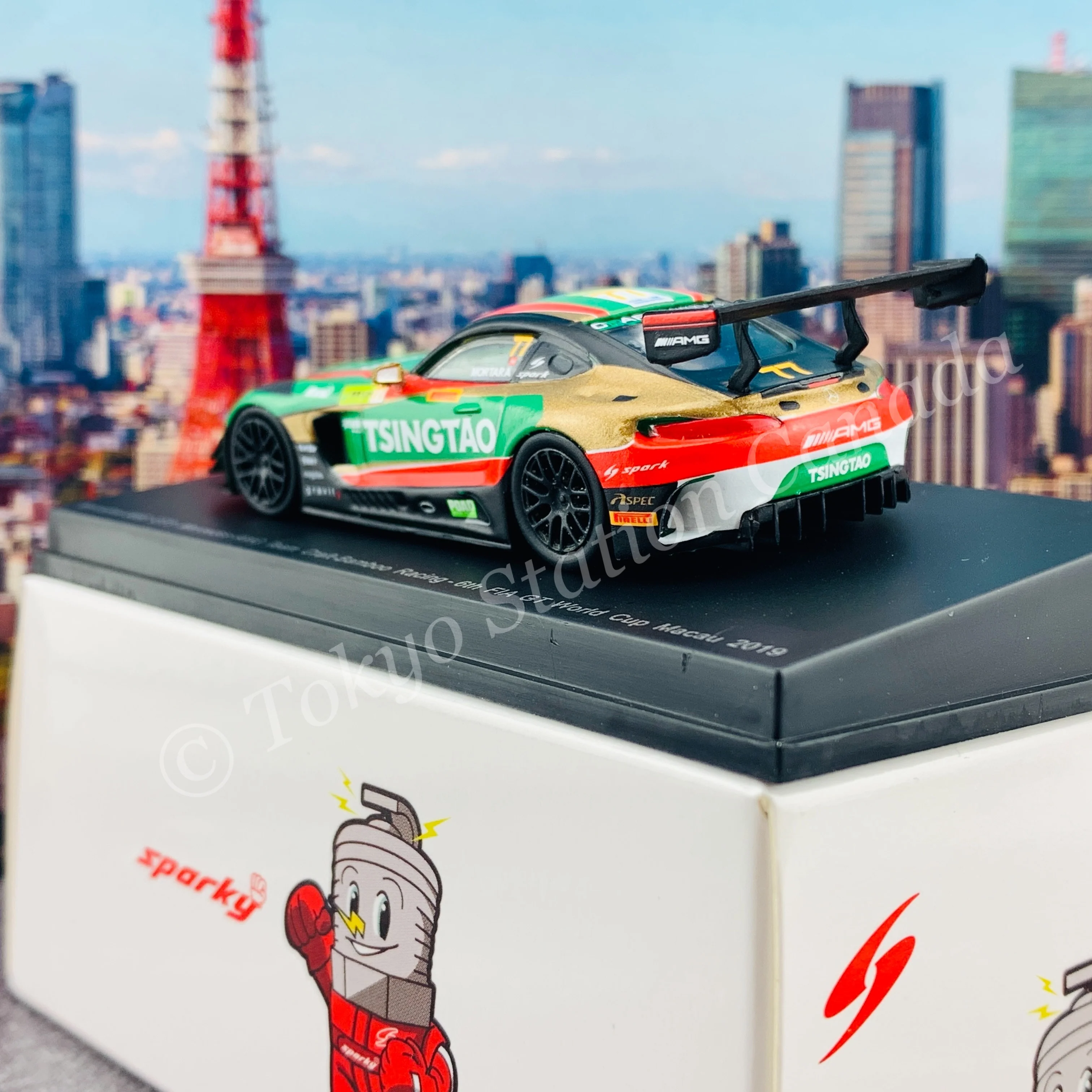 Sparky 1/64 MERCEDES-AMG GT3 NO.77 MERCEDES-AMG TEAM CRAFT-BAMBOO RACING 6TH FIA GT WORLD CUP MACAU 2019 EDOARDO MORTARA Y168 - Image 5