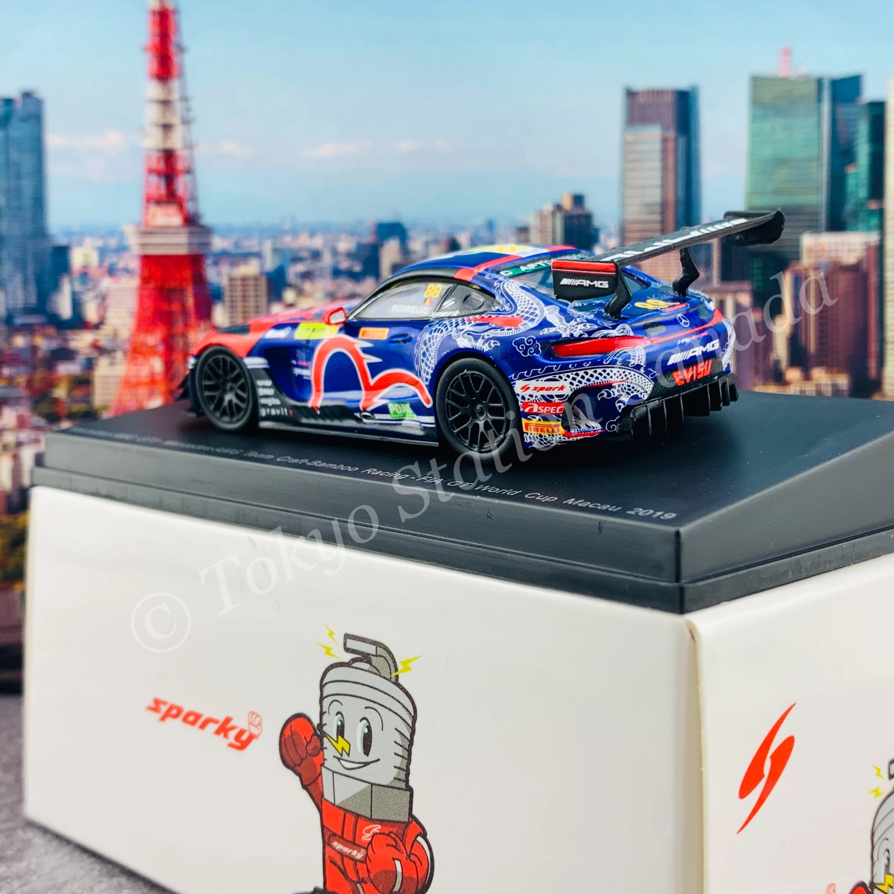 Sparky 1/64 MERCEDES-AMG GT3 NO.88 MERCEDES-AMG TEAM CRAFT-BAMBOO RACING FIA GT WORLD CUP MACAU 2019 ALESSIO PICARIELLO Y170 - Image 5