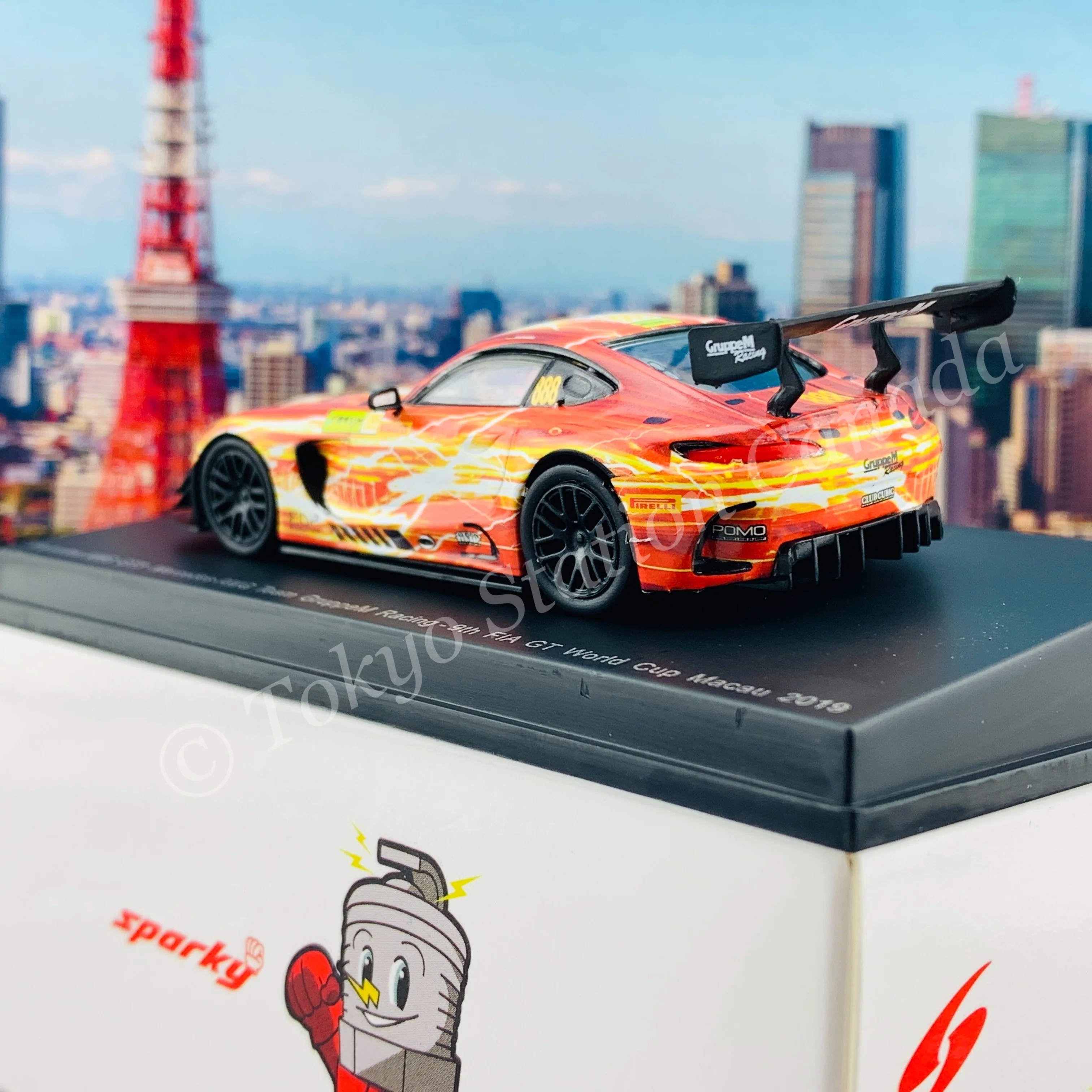 Sparky 1/64 MERCEDES-AMG GT3 NO.888 MERCEDES-AMG TEAM GRUPPEM RACING 9TH FIA GT WORLD CUP MACAU 2019 MARO ENGEL Y169 - Image 4