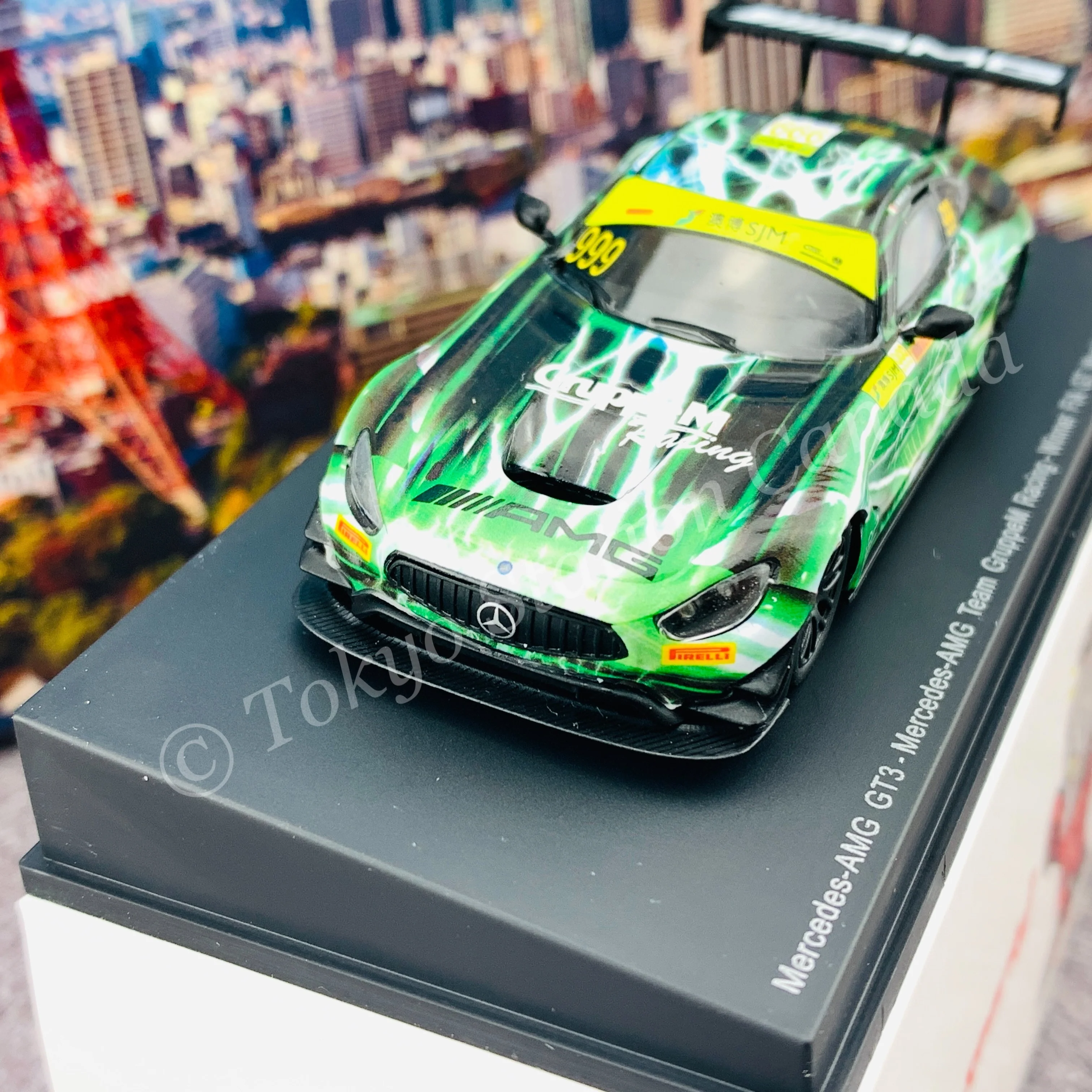 Sparky 1/64 MERCEDES-AMG GT3 NO.999 MERCEDES-AMG TEAM GRUPPEM RACING WINNER FIA GT WORLD CUP MACAU 2019 RAFFAELE MARCIELLO Y165 - Image 3