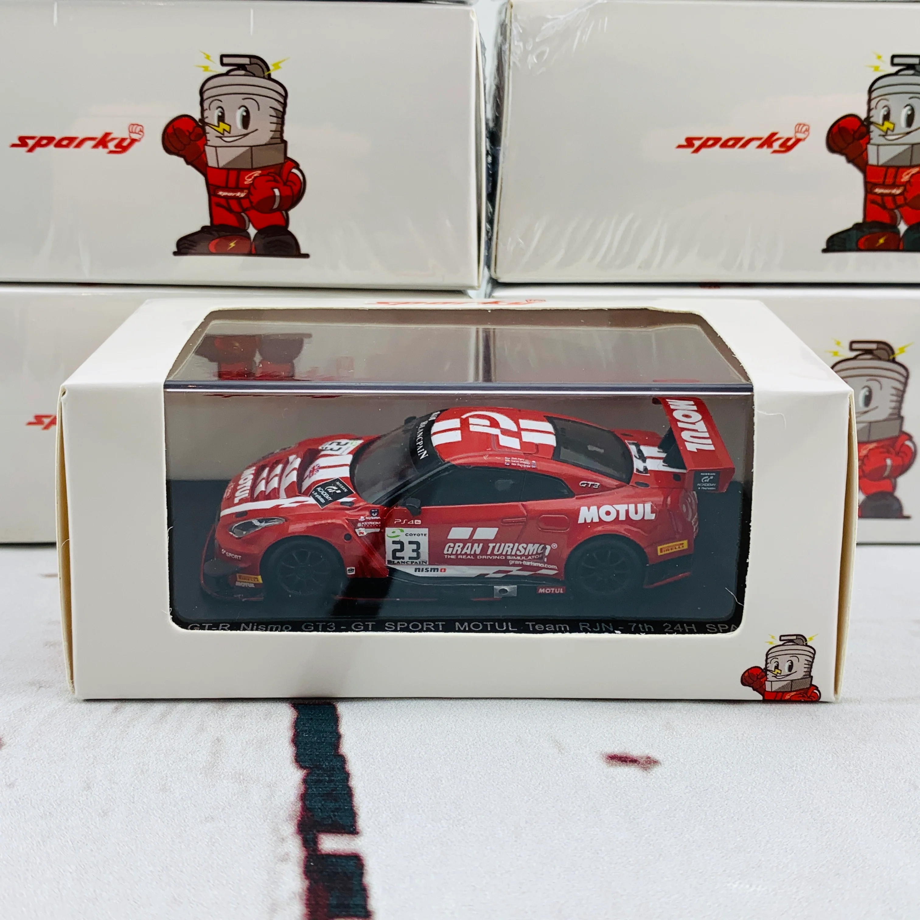 Sparky 1/64 NISSAN GTR NISMO GT3 NO.23 GT SPORT MOTUL TEAM RJN 7TH 24H SPA 2018 M. PARRY - A. BUNCOMBE - L. ORDONEZ Y128 - Image 4